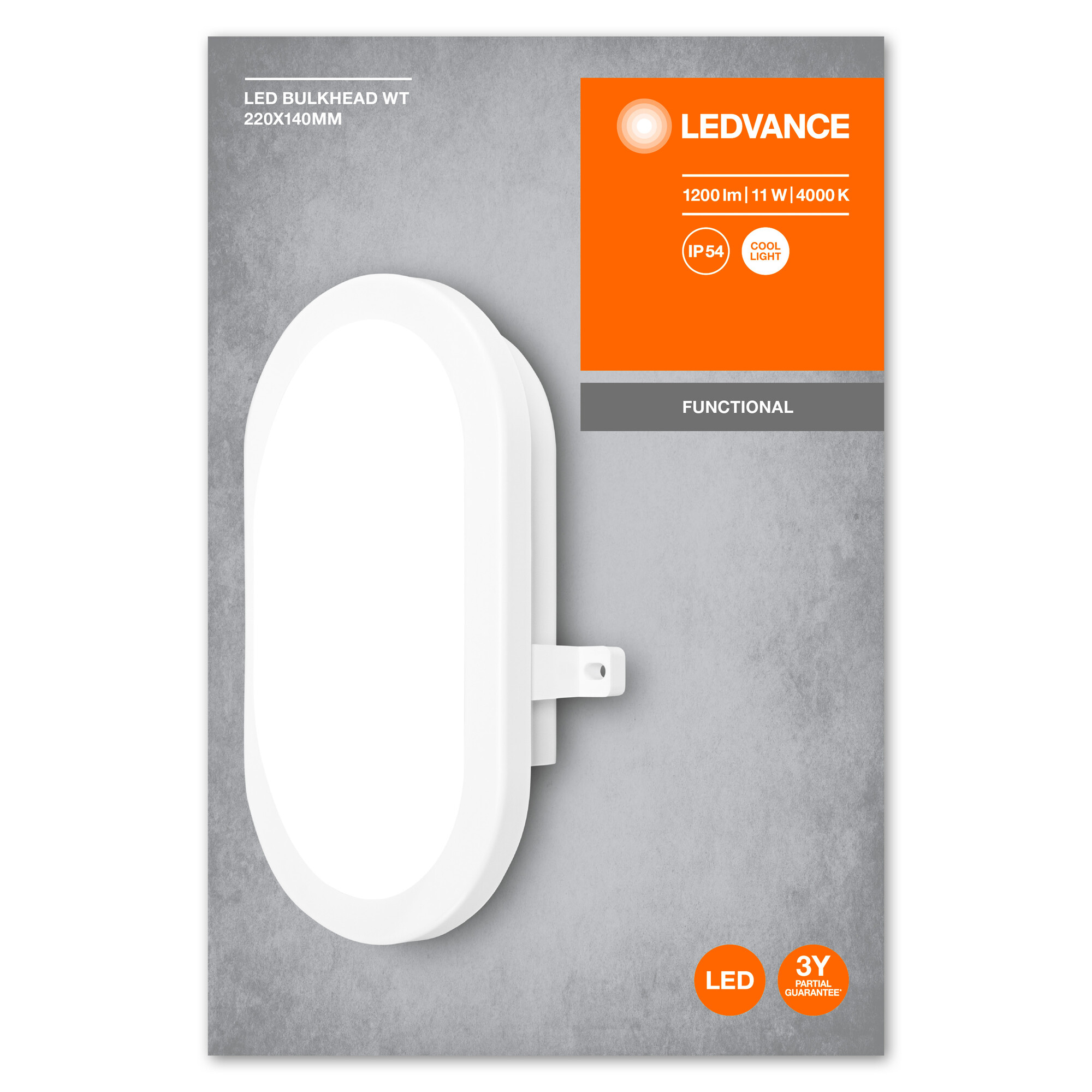 LEDVANCE Deckenleuchte LED Bulkhead, 11W, 4000K White LEDVANCE Deckenleuchte LED Bulkhead, 11W, 4000K White