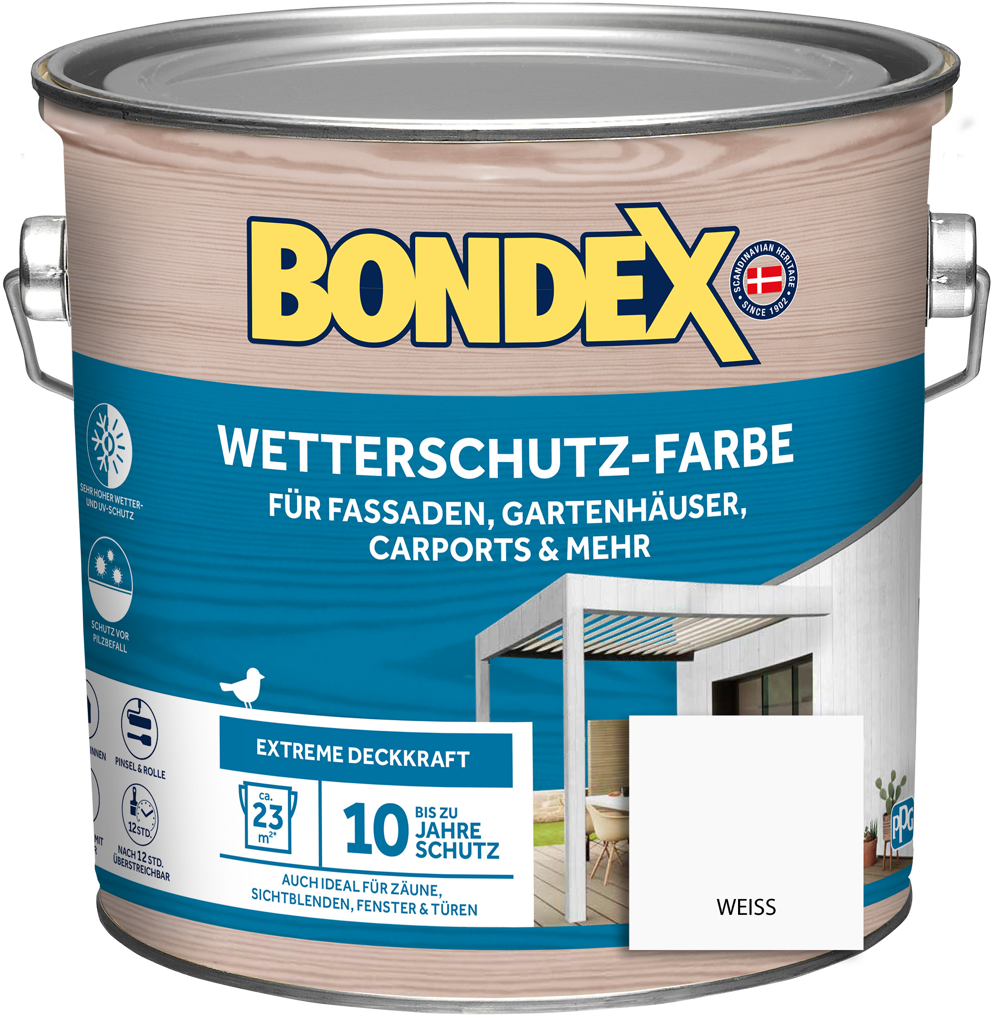 Bondex Wetterschutz-Farbe, weiß, 2,5 l Bondex Wetterschutz-Farbe, weiß, 2,5 l