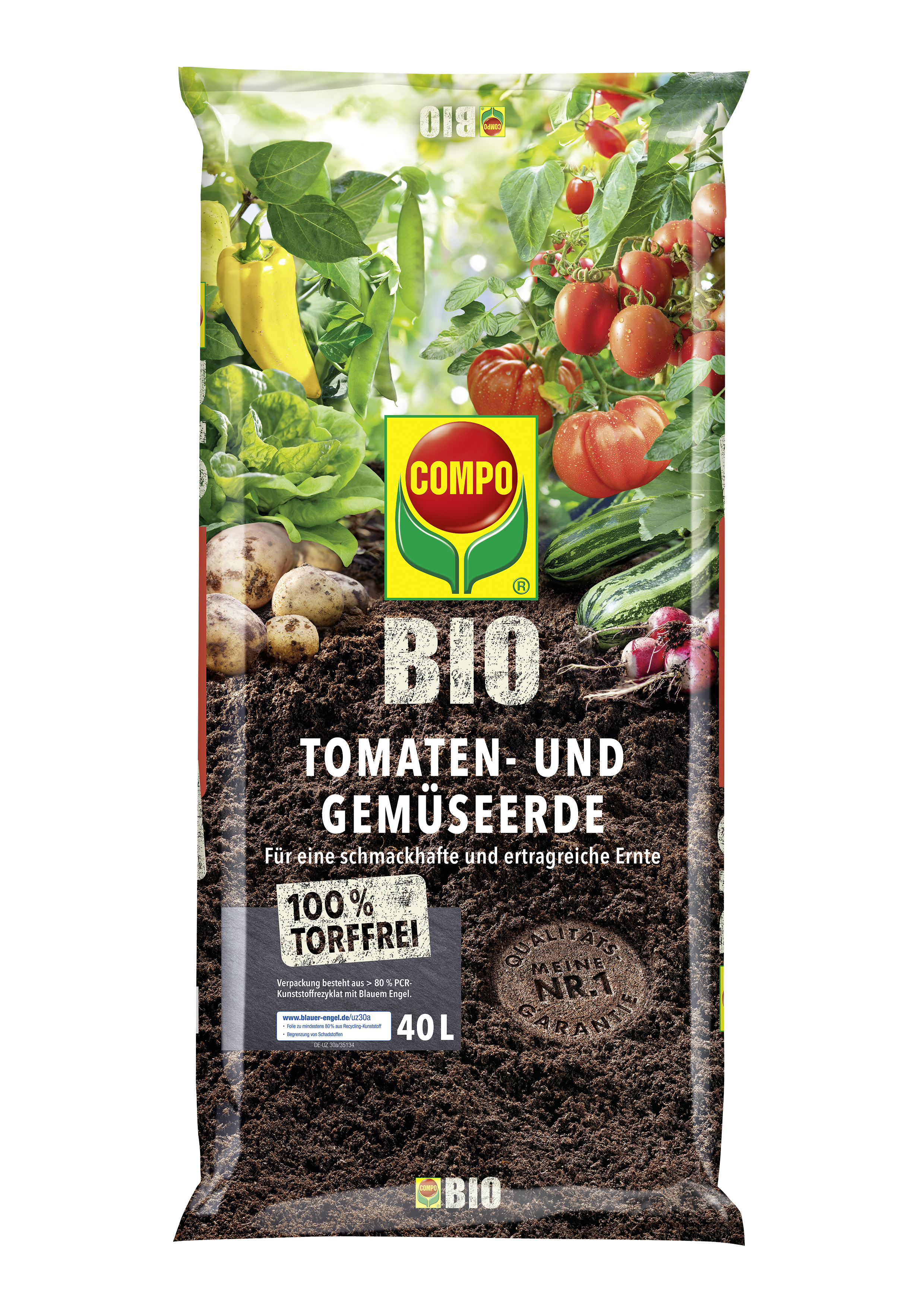 Compo Bio Tomaten- und Gemüseerde torffrei, 40L