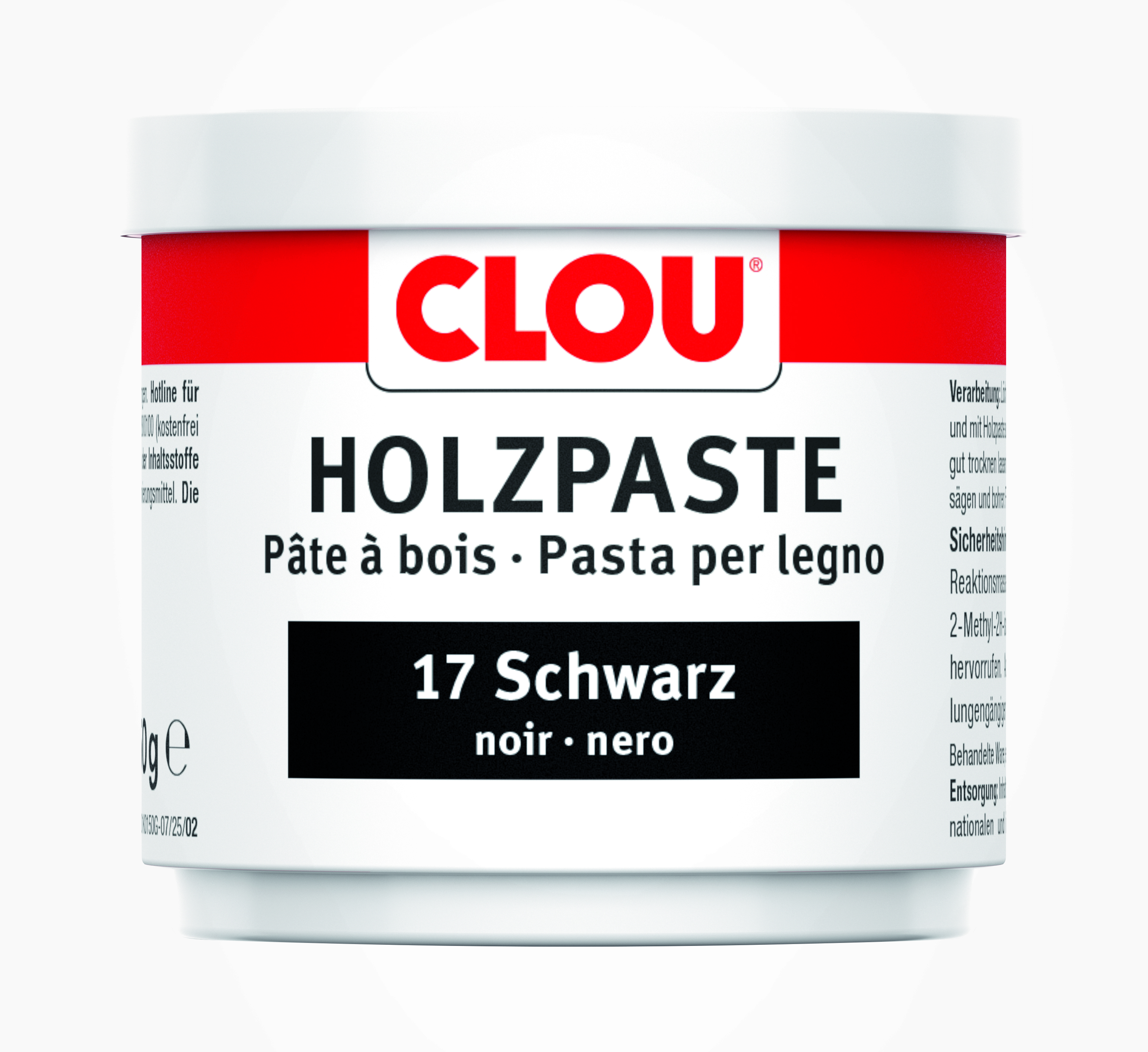 Clou Holzpaste Nr. 17 Schwarz, 150 g Dose