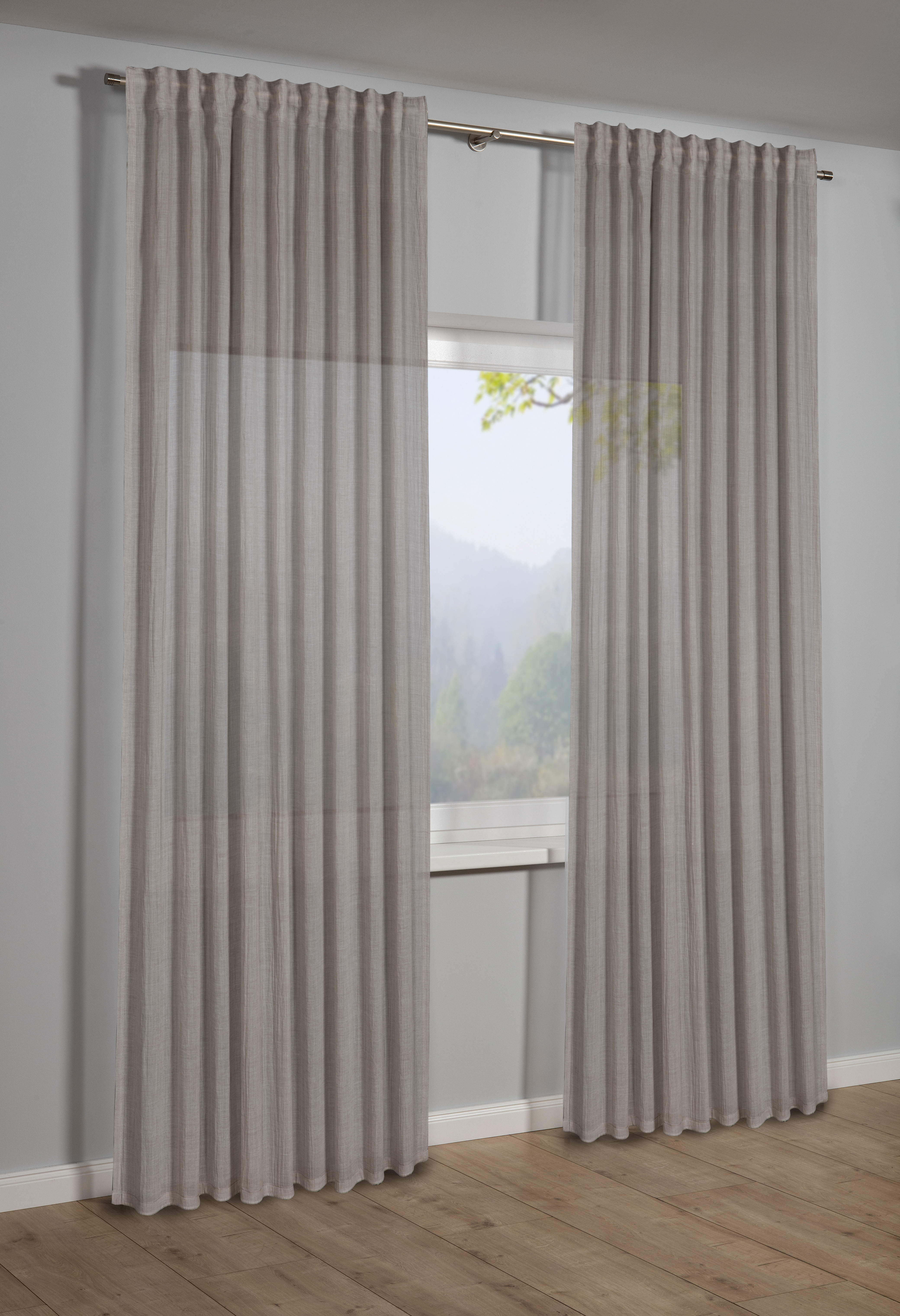 Sehlbach Schal mit Gardinenband silbergrau, 135 x 245 cm Sehlbach Schal mit Gardinenband silbergrau, 135 x 245 cm