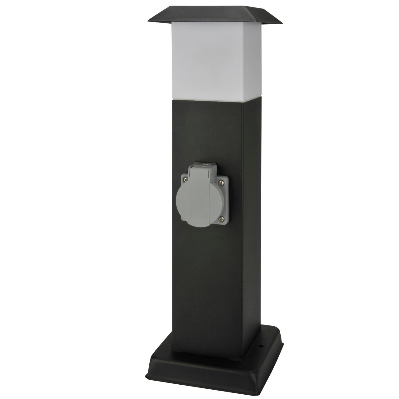 051374 EDELSTAHLSÄULE 2 STECKDOSEN+LEUCHTE
