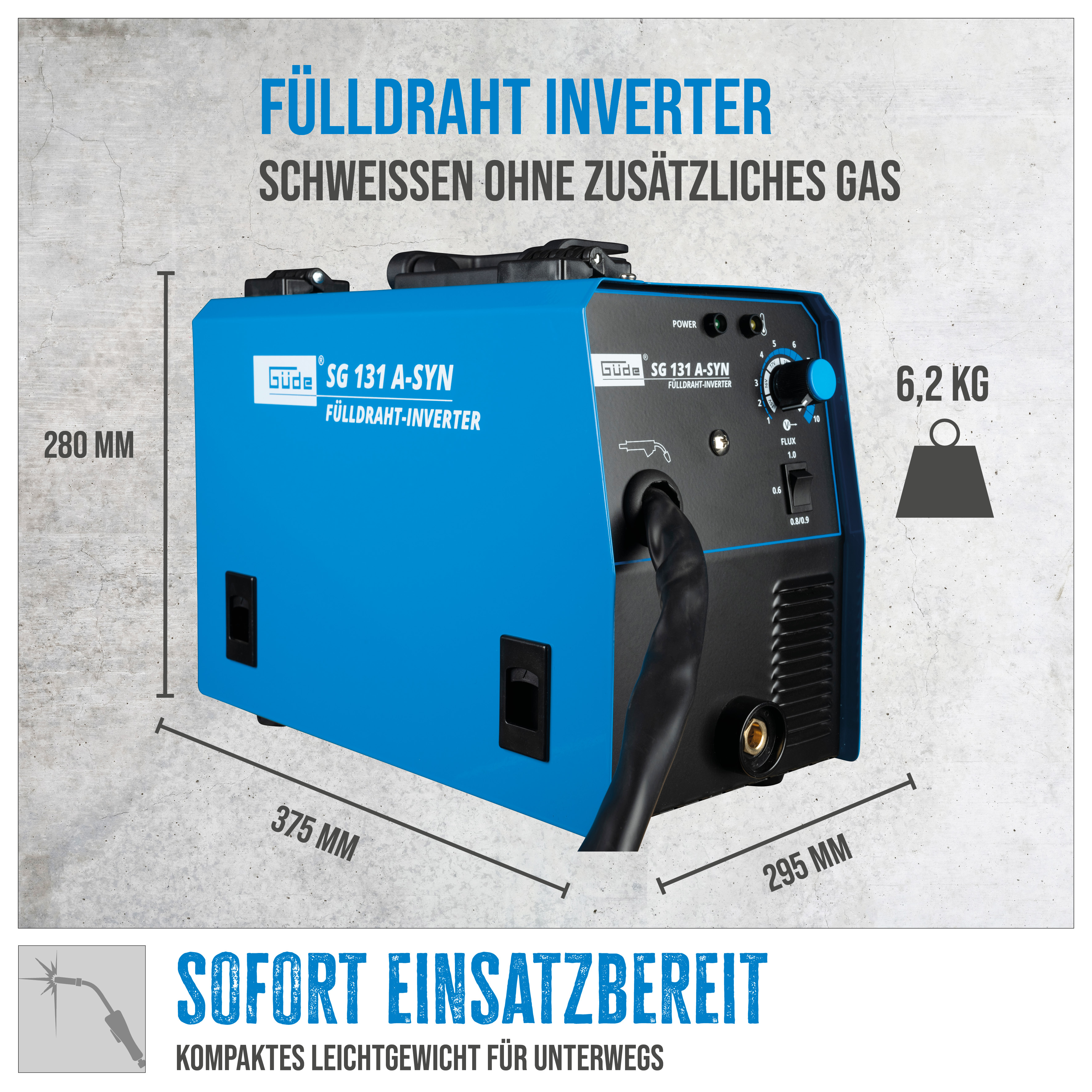 Güde Fülldraht-Schweißgerät SG 131 A-SYN Güde Fülldraht-Schweißgerät SG 131 A-SYN
