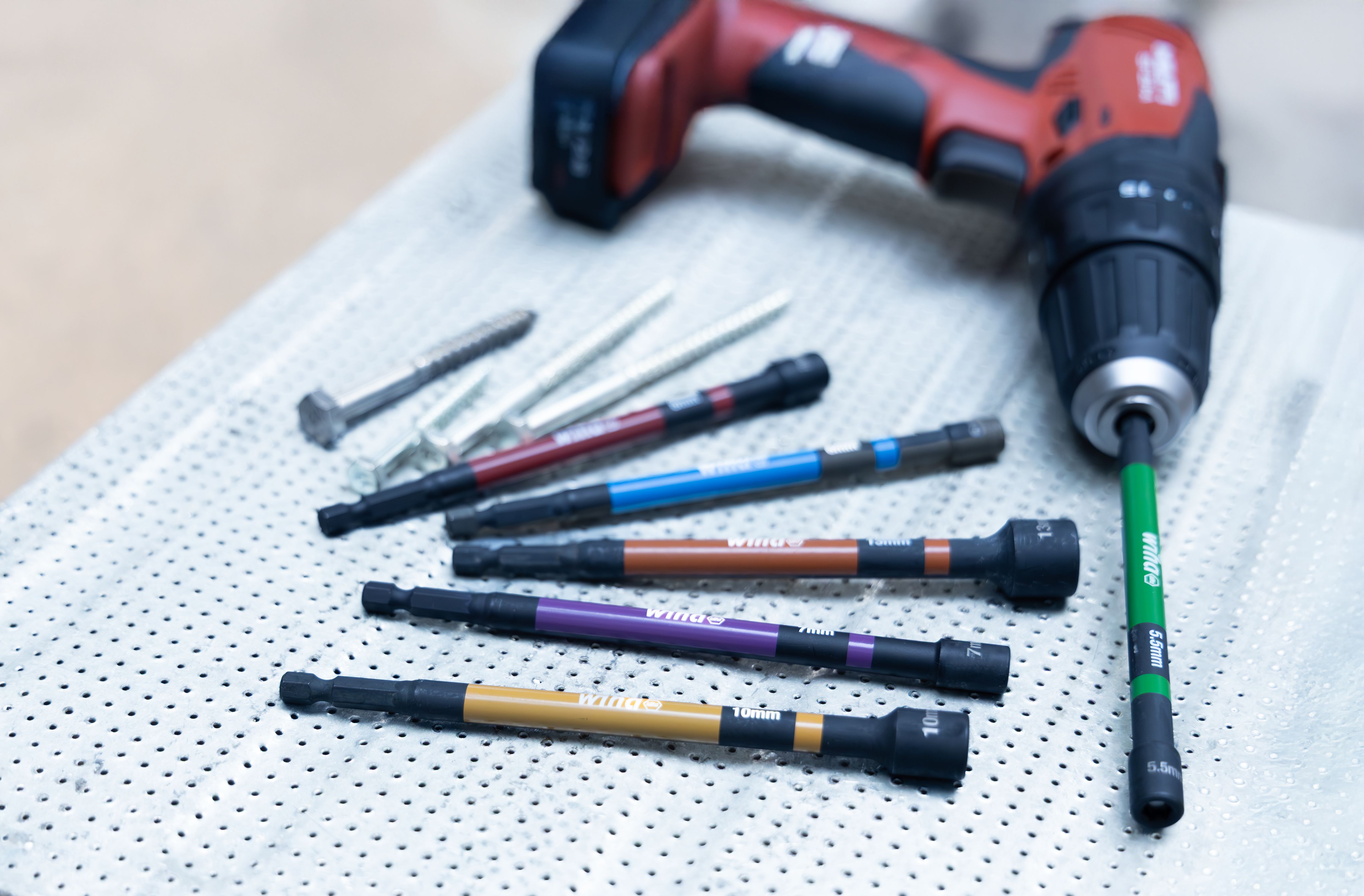 Wiha Farbcodiertes Steckschlüssel Set magnetisch, 150 mm 6-teilig, 1/4"