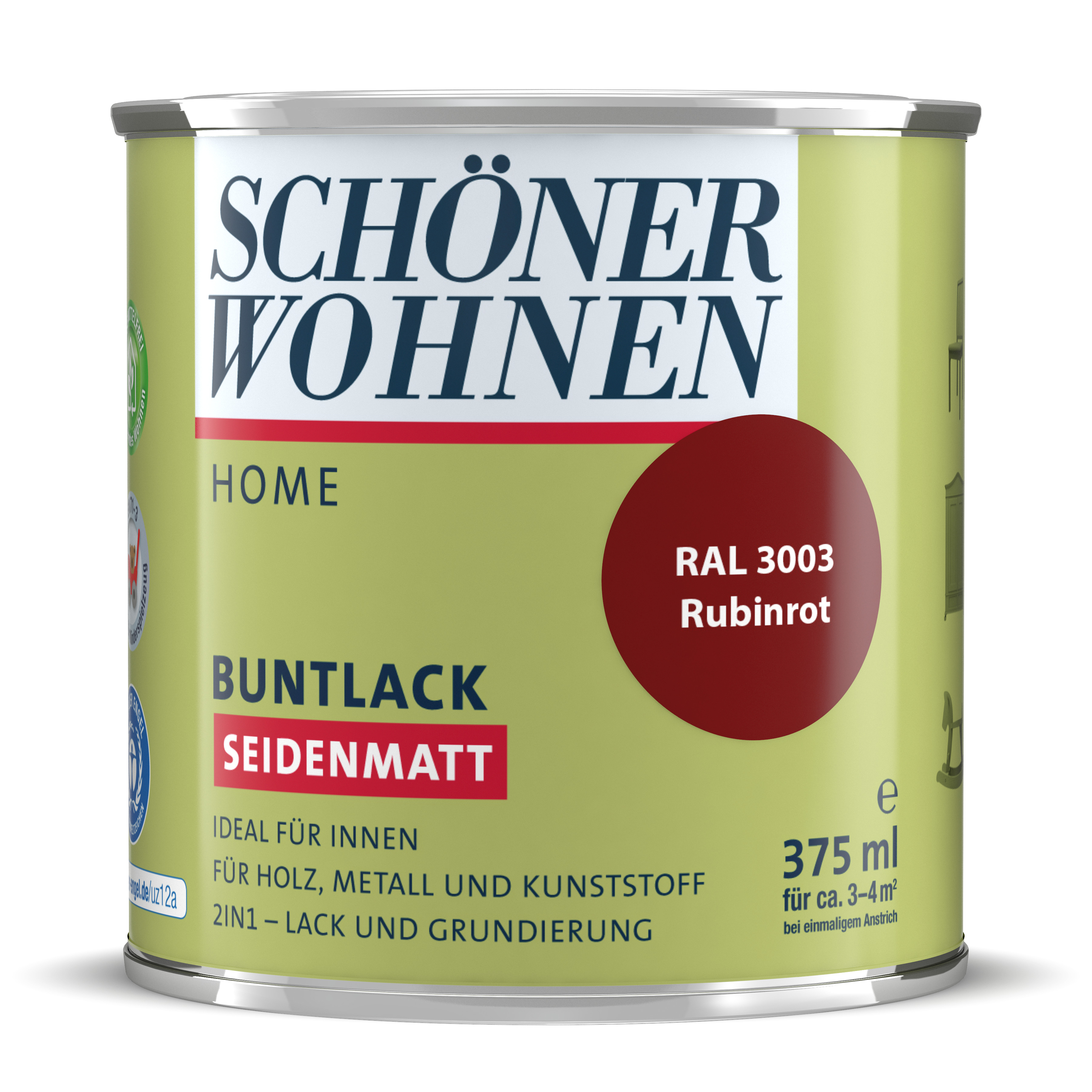 SW_2449-0375-3003 Schöner Wohnen Home Buntlack, seidenmatt, rubinrot
