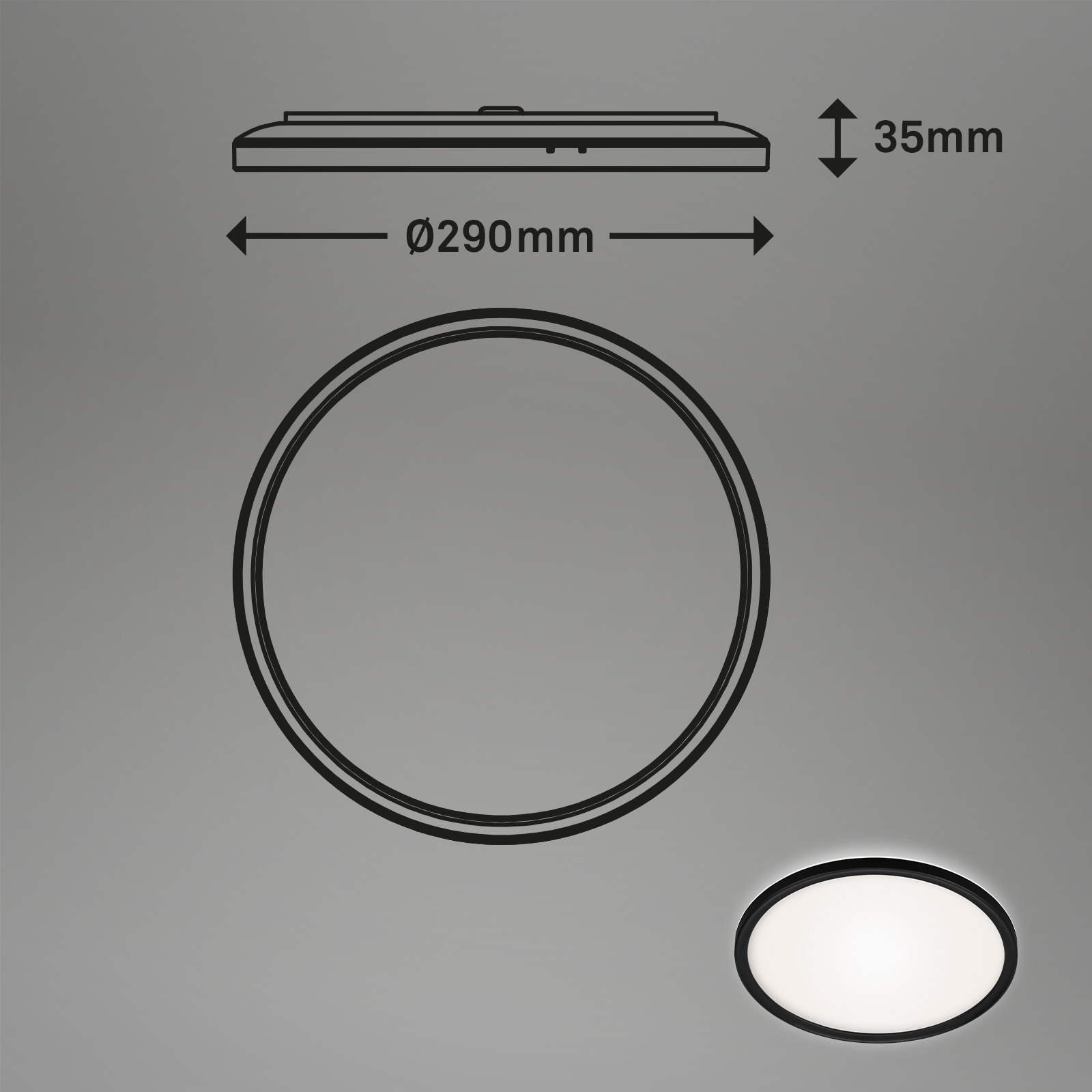 Briloner Deckenleuchte Backlight, 29 cm