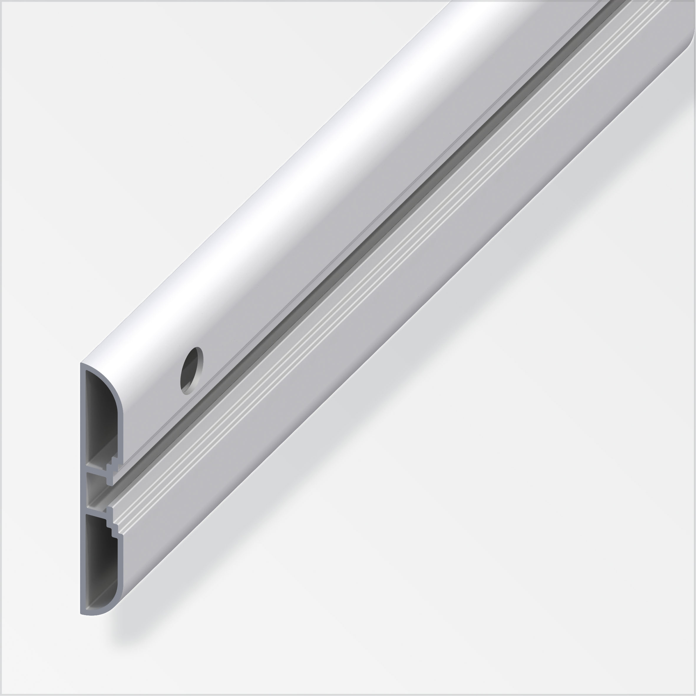 Alfer coaxis®-Profil, breit, 6 x 1 x 100 cm, eloxiertes Aluminium Alfer coaxis®-Profil, breit, 6 x 1 x 100 cm, eloxiertes Aluminium