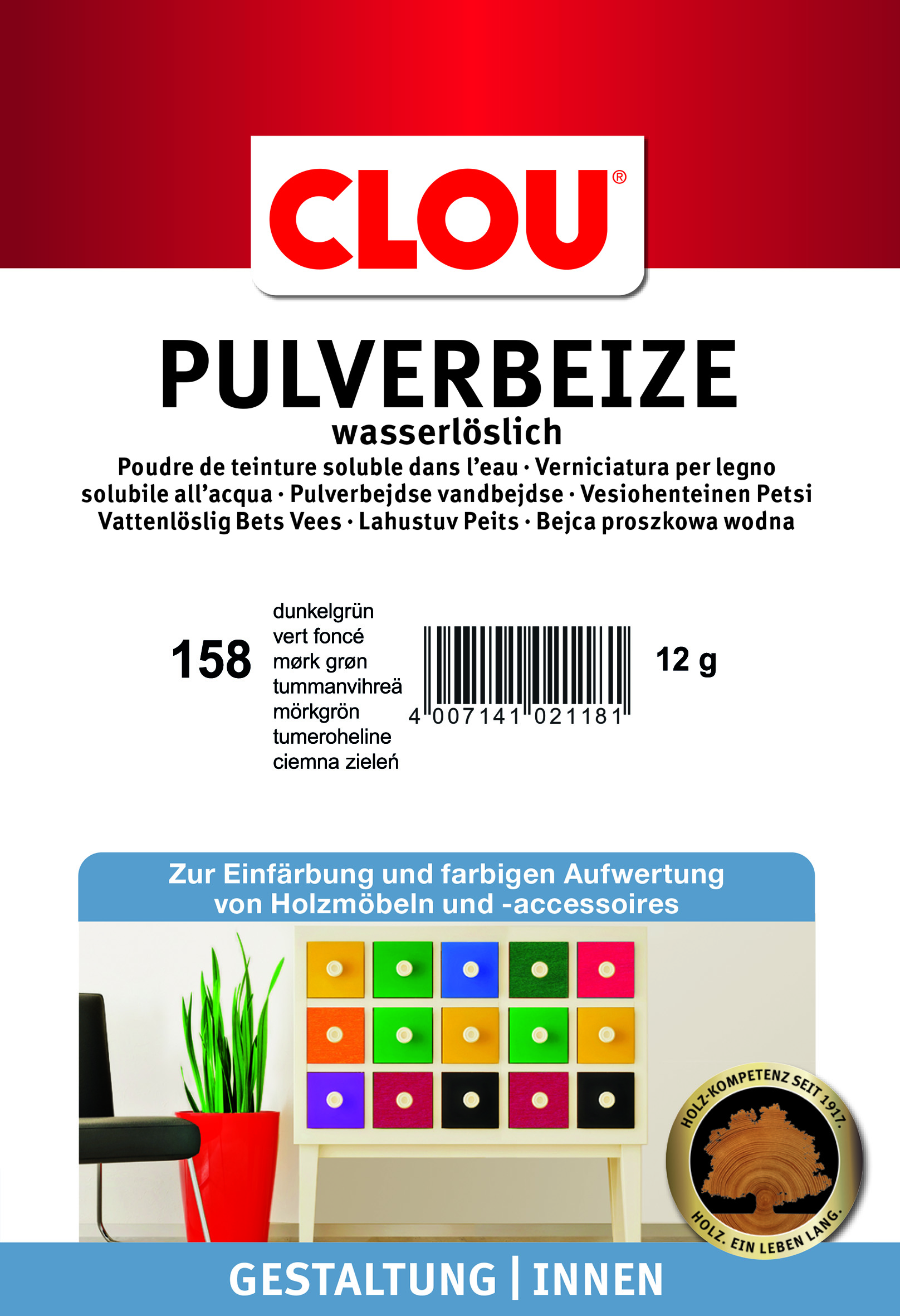Clou Pulverbeize Nr. 158 Dunkelgrün