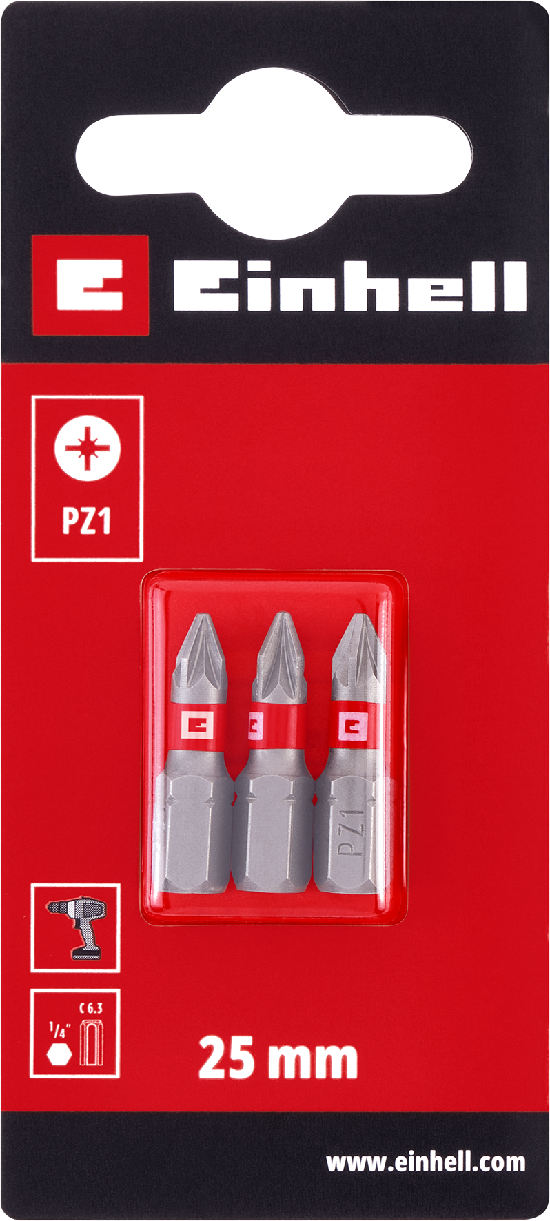 Einhell Standard-Bits, 25 mm, PZ1