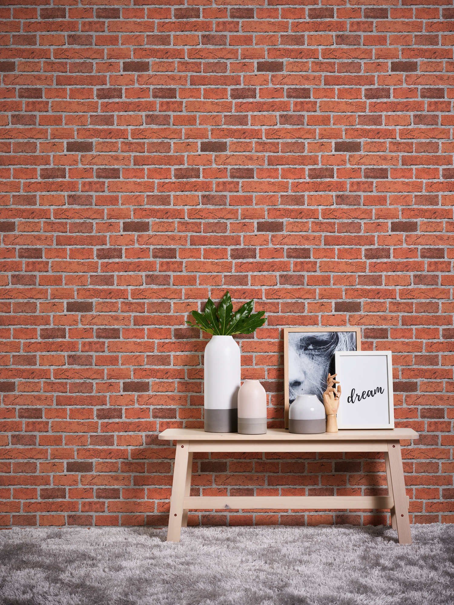 A.S. Création Vliestapete, backsteinoptik ziegelrot grau – realistische ziegelwand im loft-stil