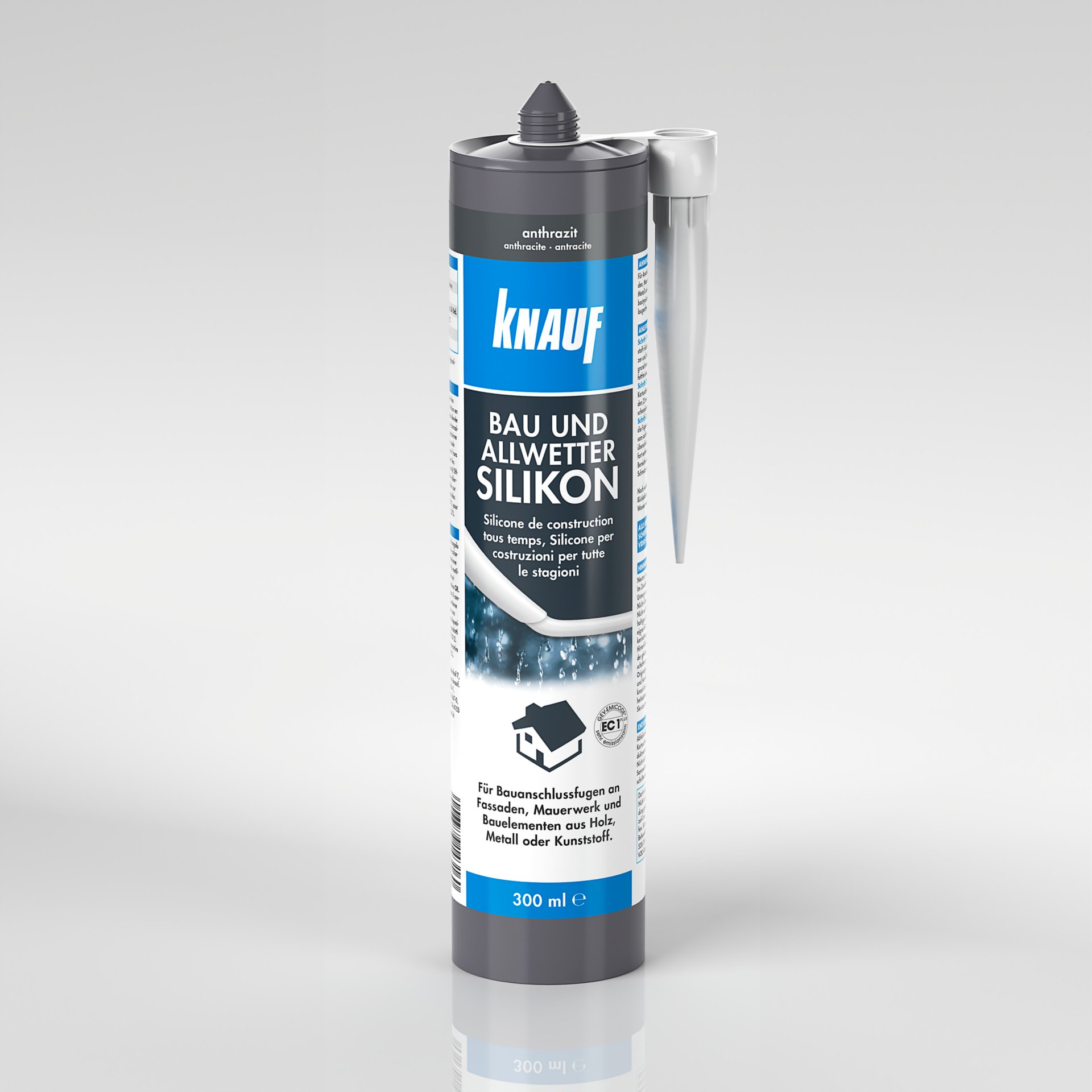 Knauf bau & allwetter silikon, antharzit, 300 ml Knauf bau & allwetter silikon, antharzit, 300 ml