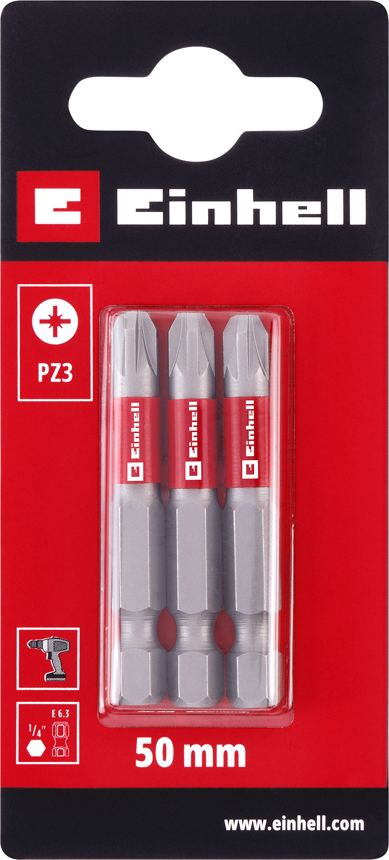 Einhell Standard-Bits, 50 mm, PZ3