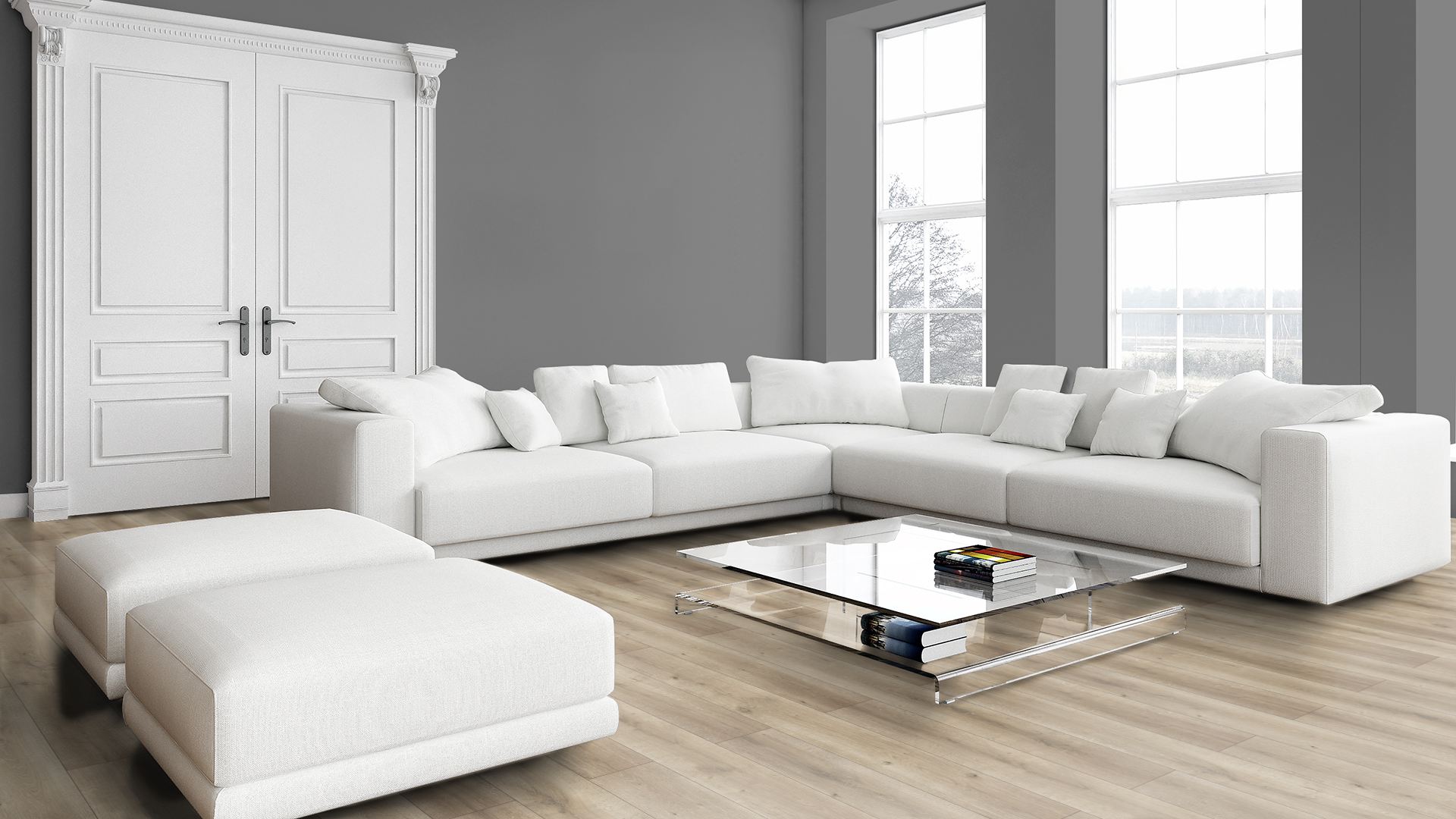 740720_13 Classen Laminatboden Waterresistent Oak Light Grey Brown