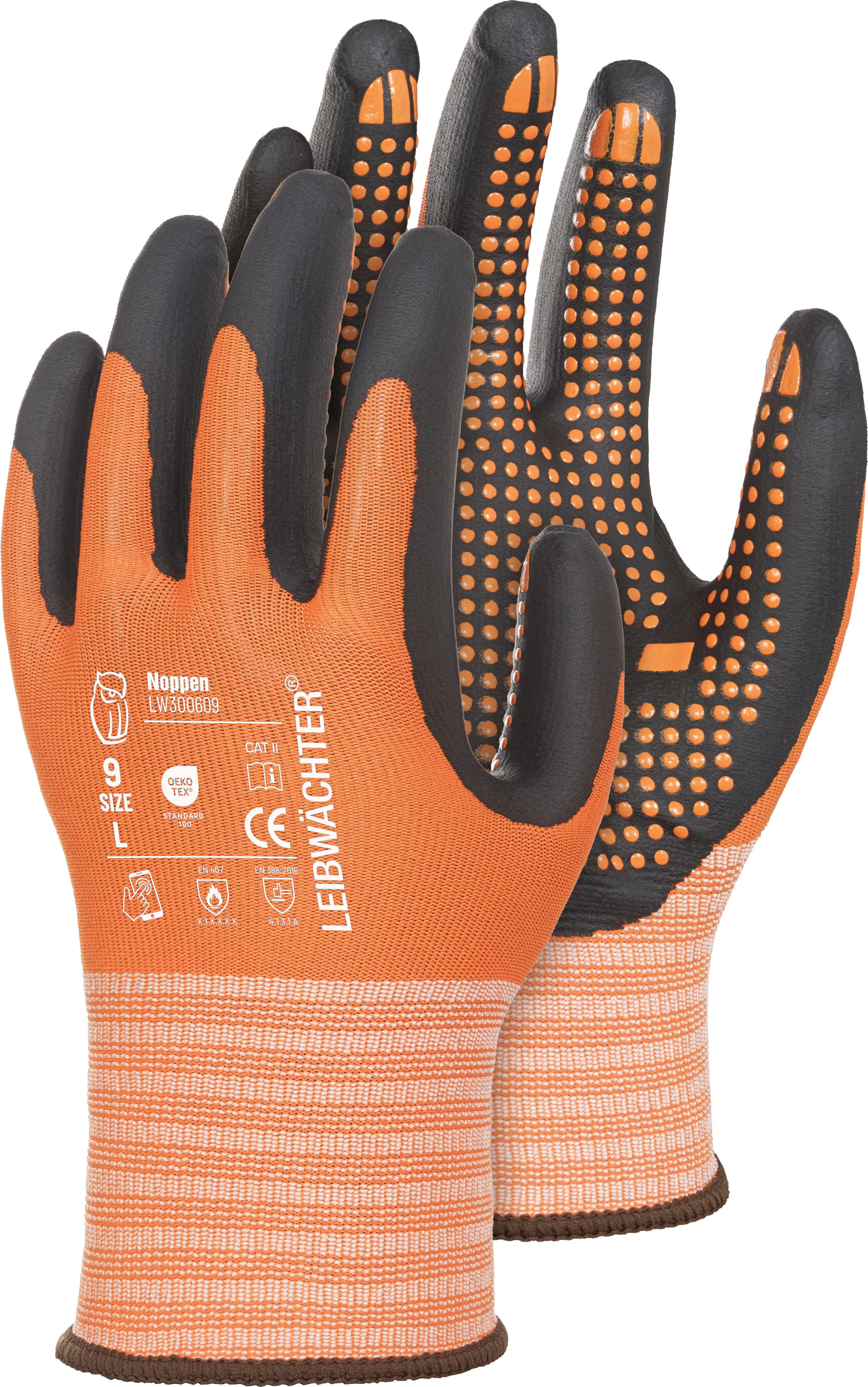 Triuso Leibwächter Handschuhe orange, Größe 08