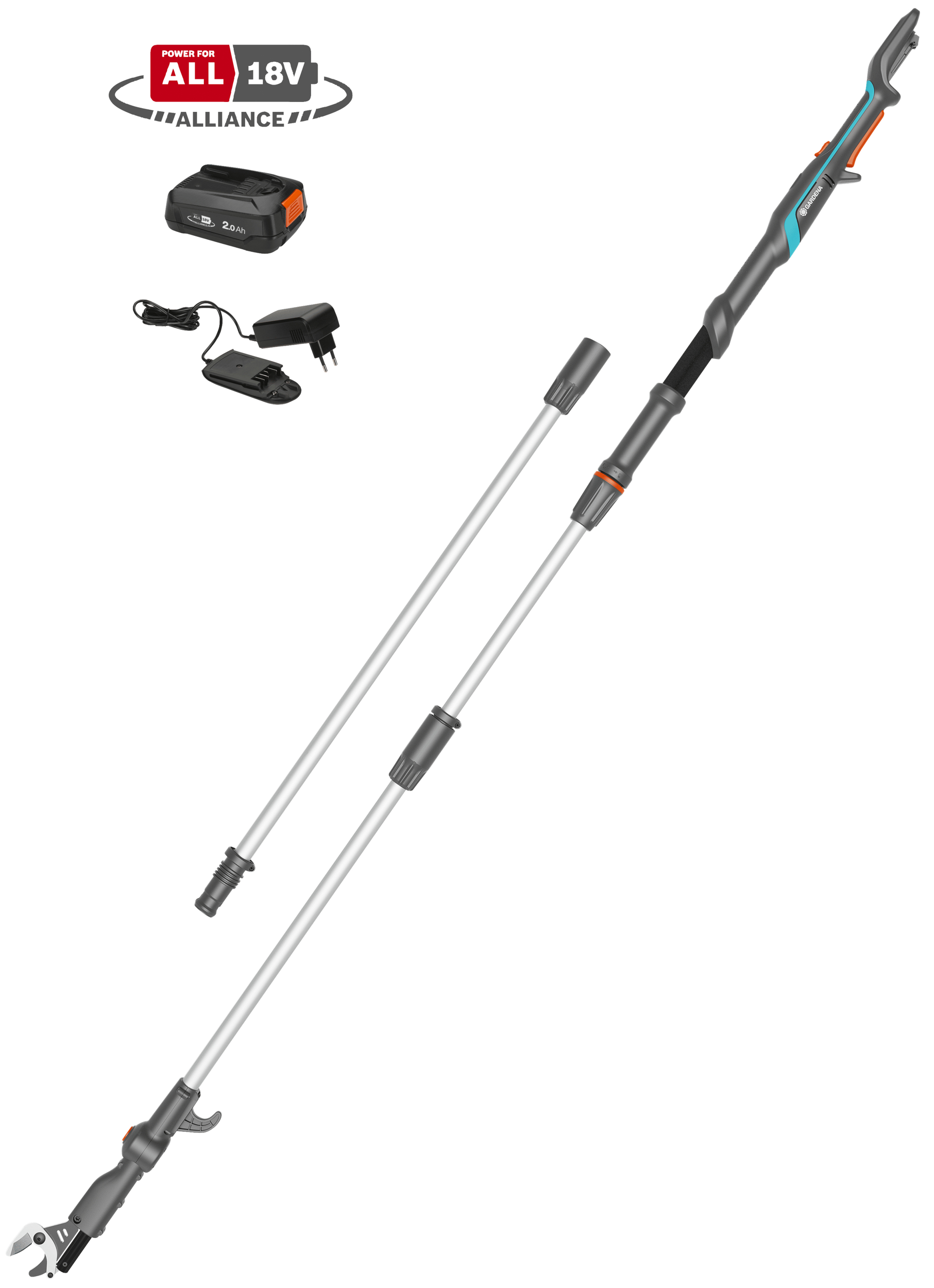 Gardena Akku-Teleskop-Baumschere HighCut 360/18V P4A Ready-To-Use Set Gardena Akku-Teleskop-Baumschere HighCut 360/18V P4A Ready-To-Use Set