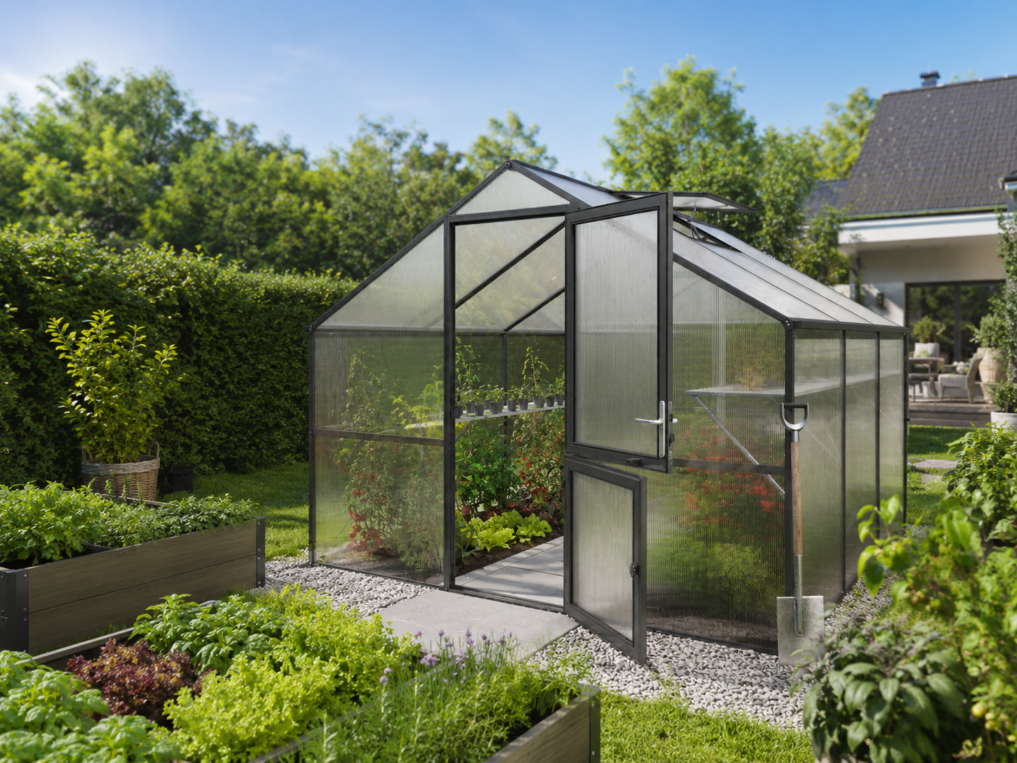 KGT Gewächshaus Orchidee III, anthrazit-grau
