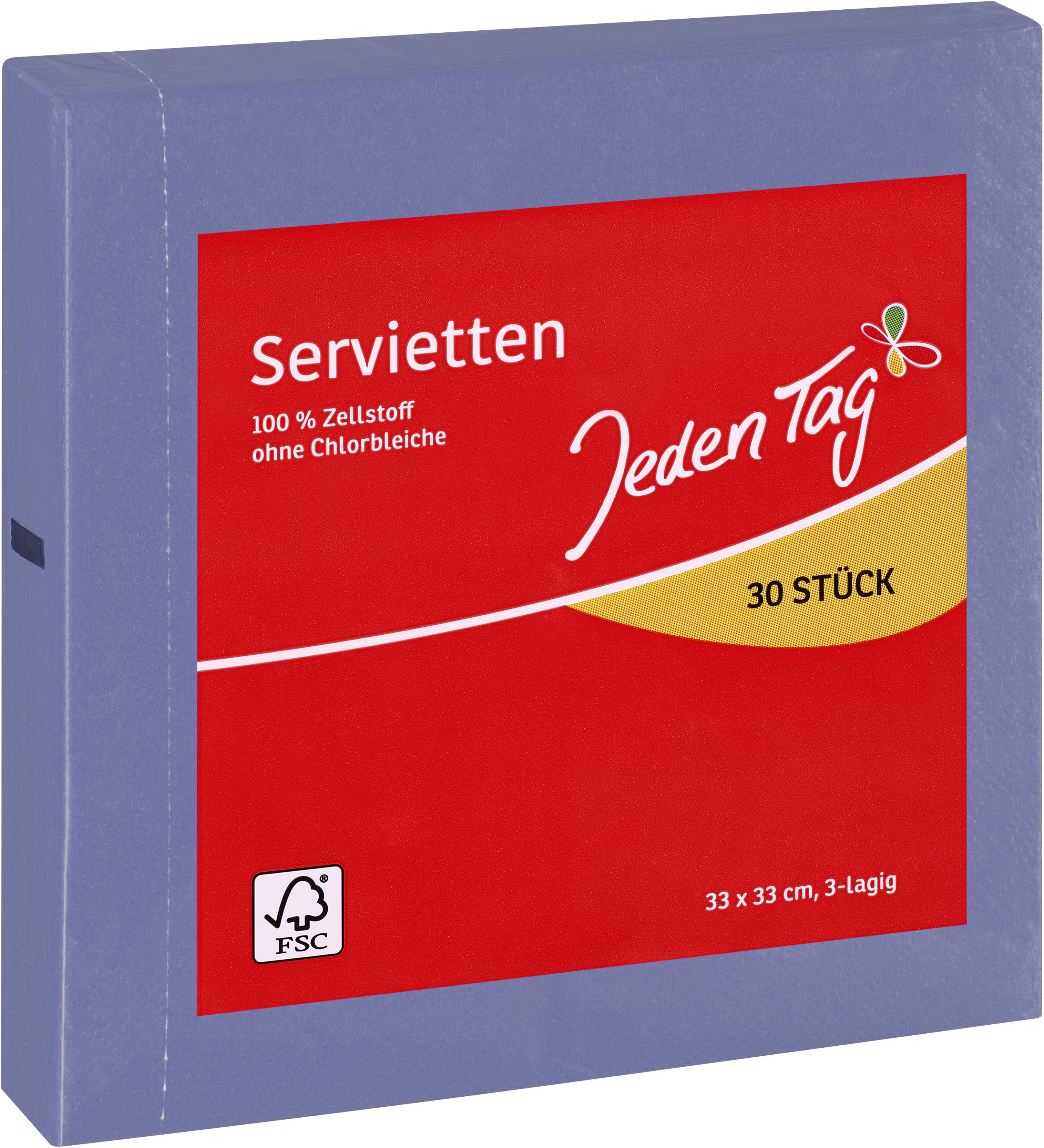 JEDEN TAG  SERVIETTEN BLAU 33X33CM 30ST