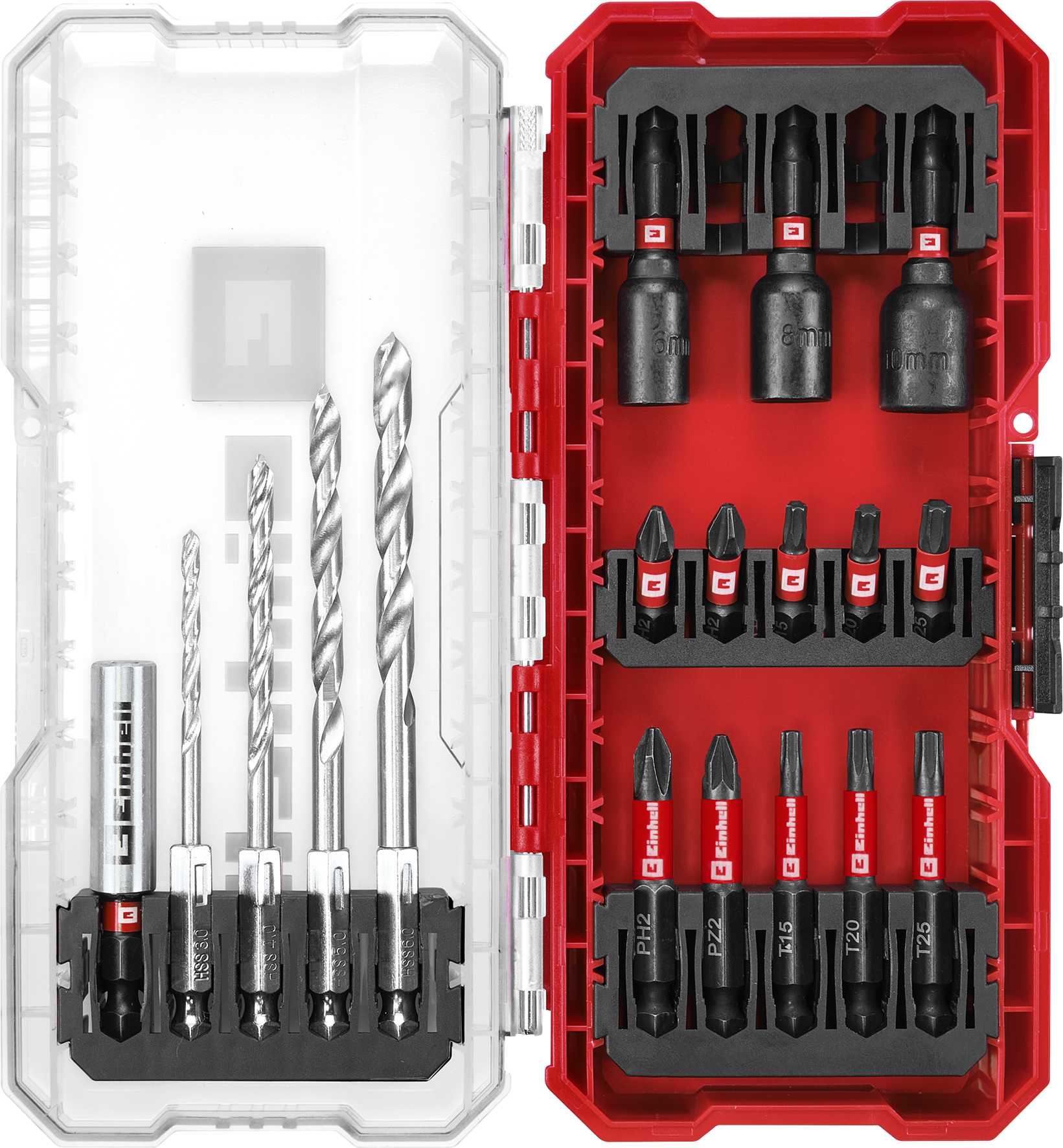 Einhell Impact-Bit-Set mit Metallbohrern, S-CASE, 18-tlg.