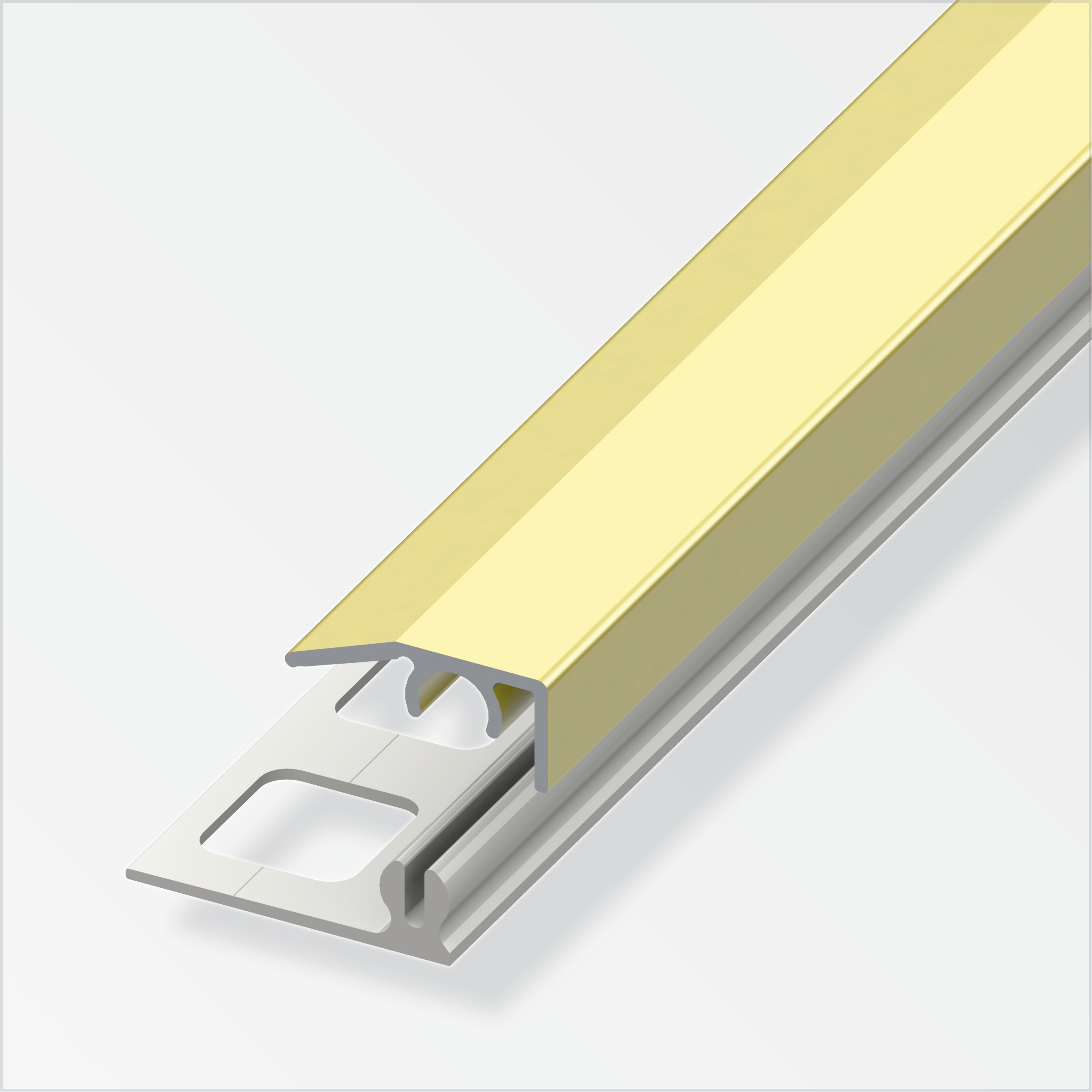 635635_Abschluss-Profil Alfer clipstech®-mini-Komplett-Set, 8,5 mm, messing