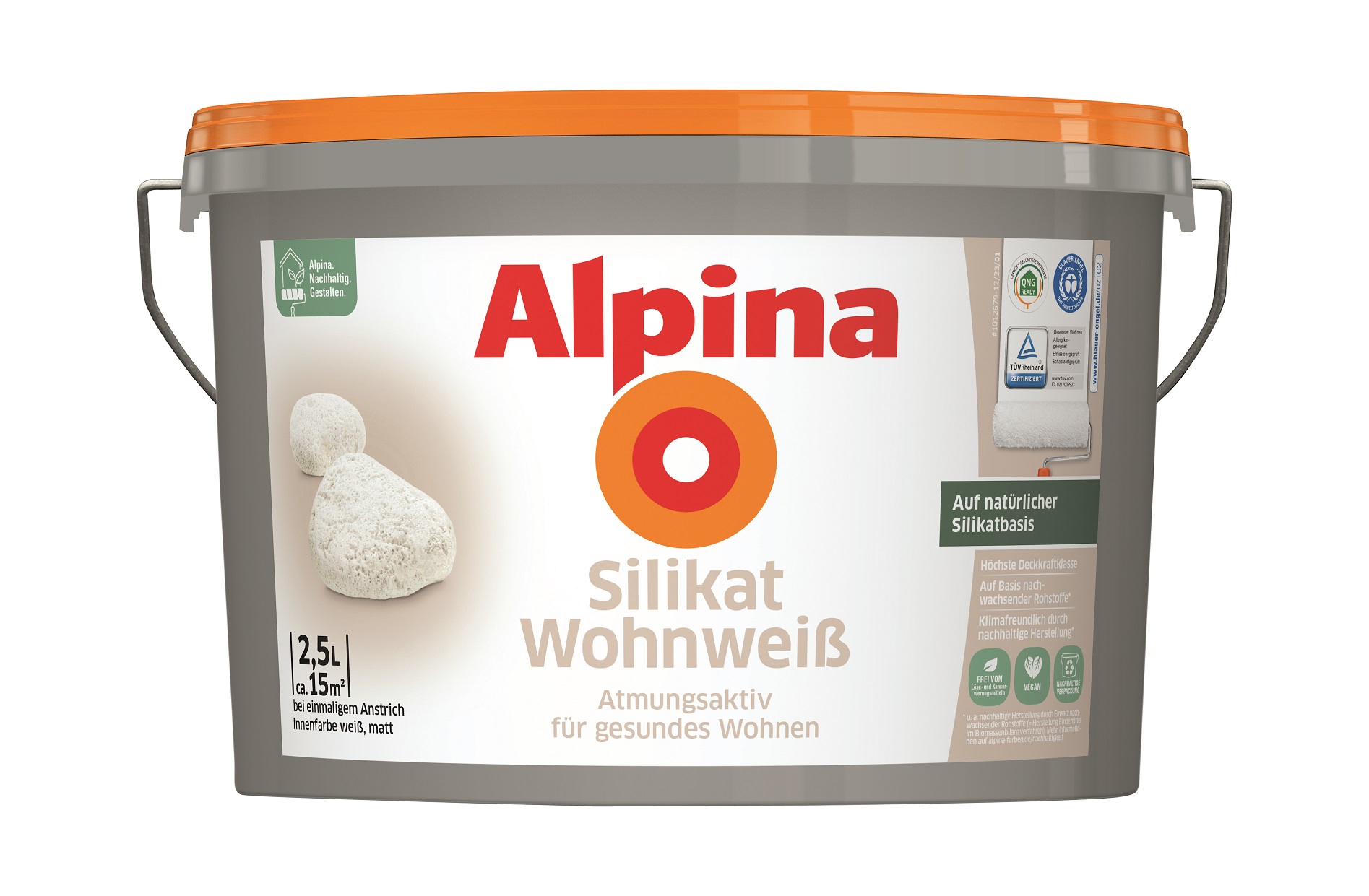 Alpina Silikat Wohnweiß, 2,5 Liter