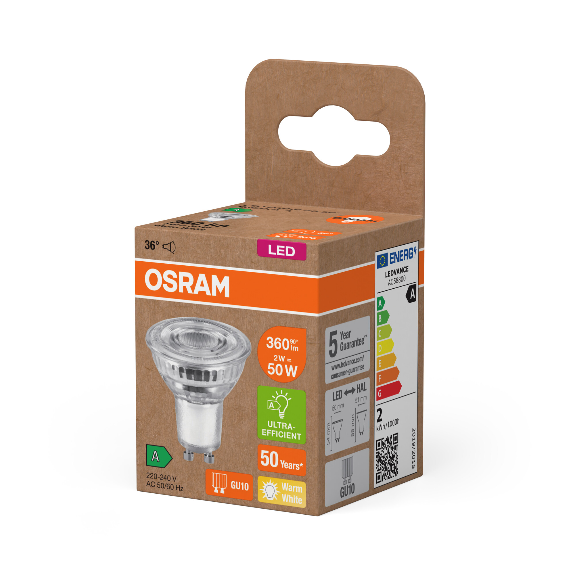 Osram Superstar+ Reflektorlampe, 2W, 360 lm Osram Superstar+ Reflektorlampe, 2W, 360 lm