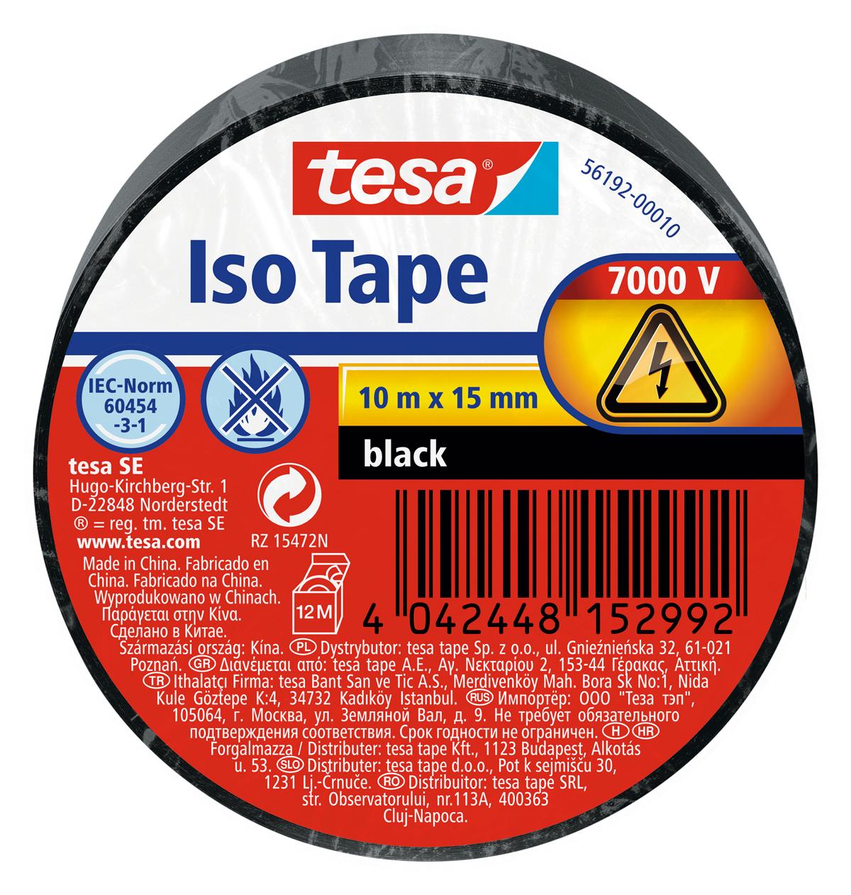 tesa_561920001022_LI444_front_pa tesa Isolierband, schwarz, 10 m