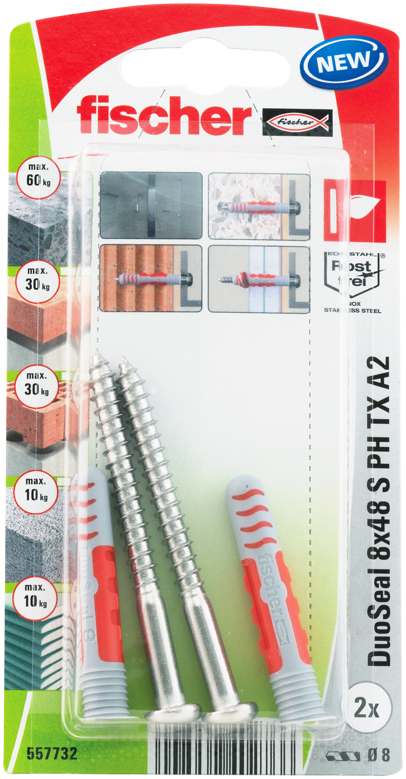 fischer DuoSeal 8 x 48 S A2 K (2) fischer DuoSeal 8 x 48 S A2 K (2)