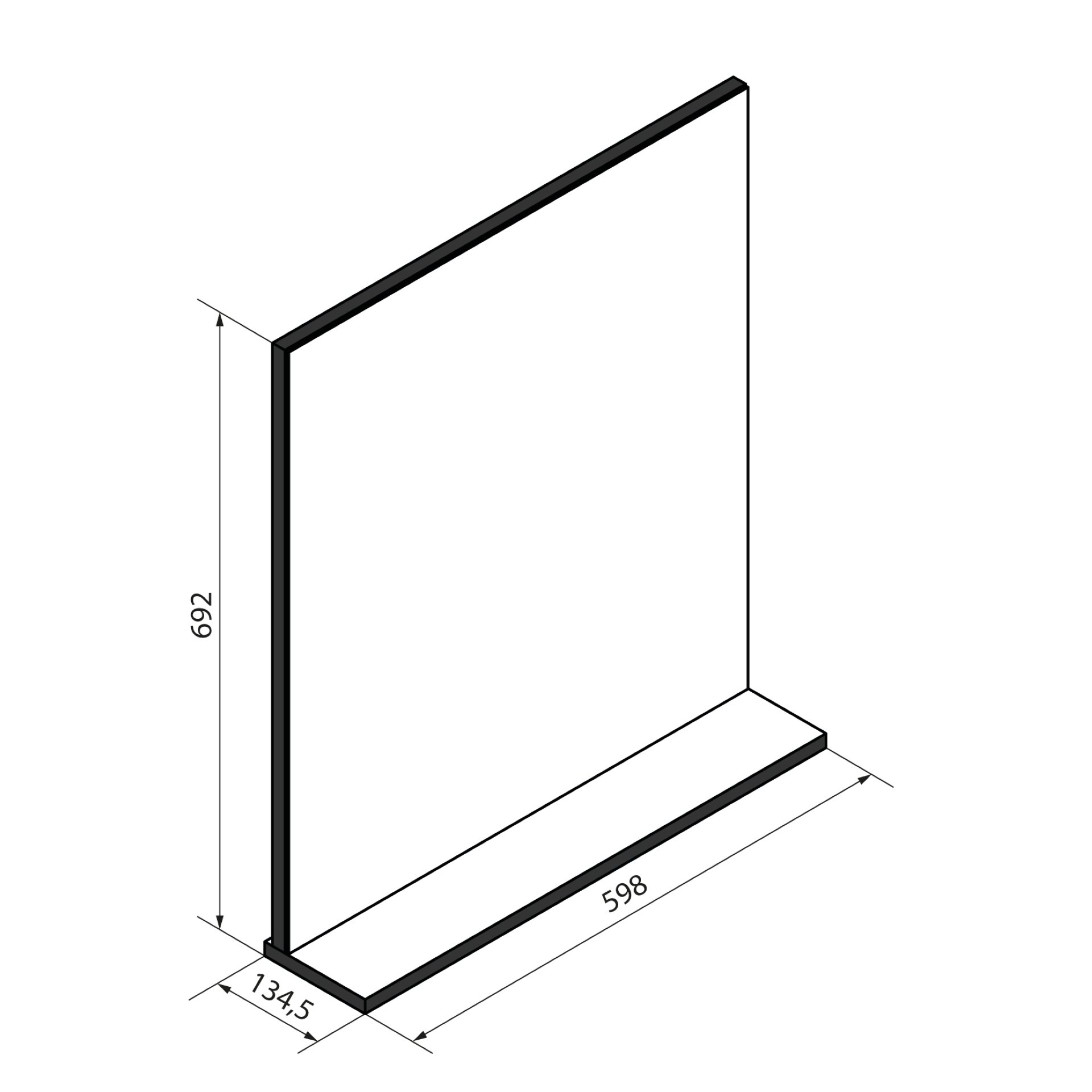 Fackelmann TE-A Spiegelelement, 598 x 692 x 135 mm, weiß