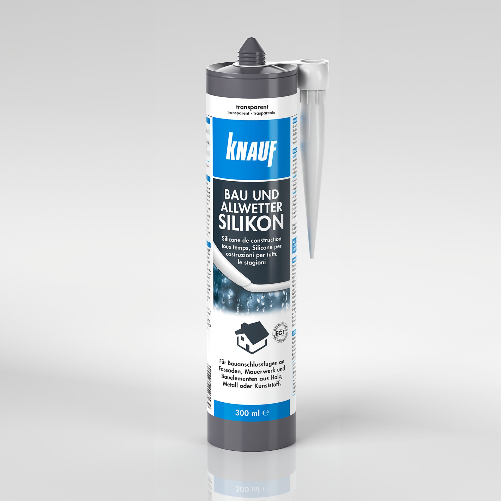 Knauf bau & allwetter silikon, transparent, 300 ml Knauf bau & allwetter silikon, transparent, 300 ml