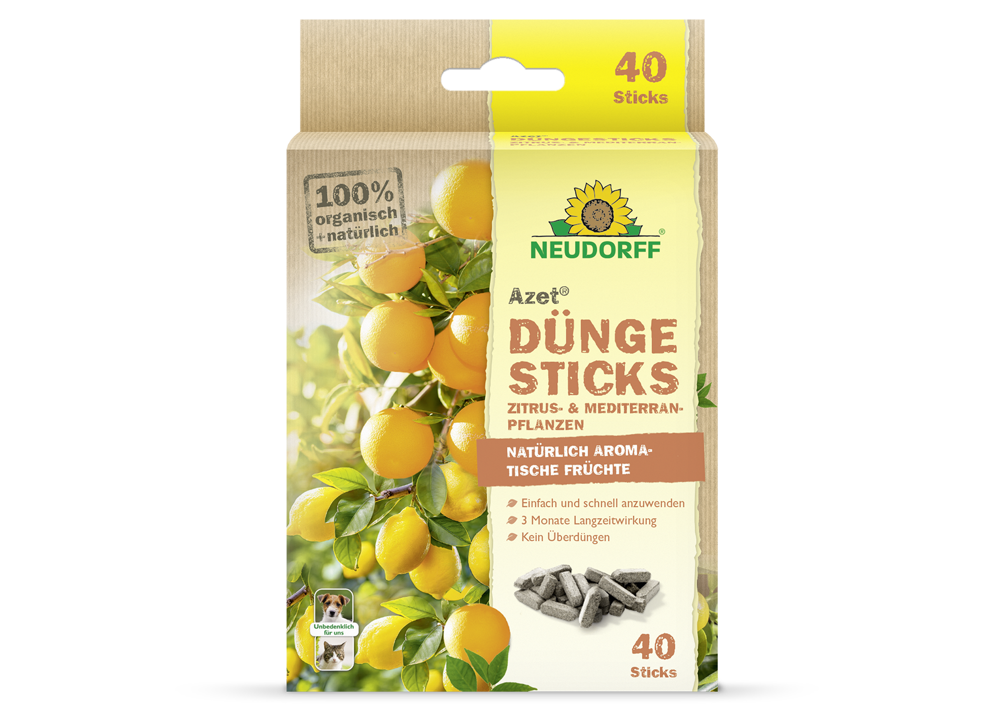 Neudorff Azet DüngeSticks für Zitrus- und Mediterranpflanzen, 40 Stück Neudorff Azet DüngeSticks für Zitrus- und Mediterranpflanzen, 40 Stück