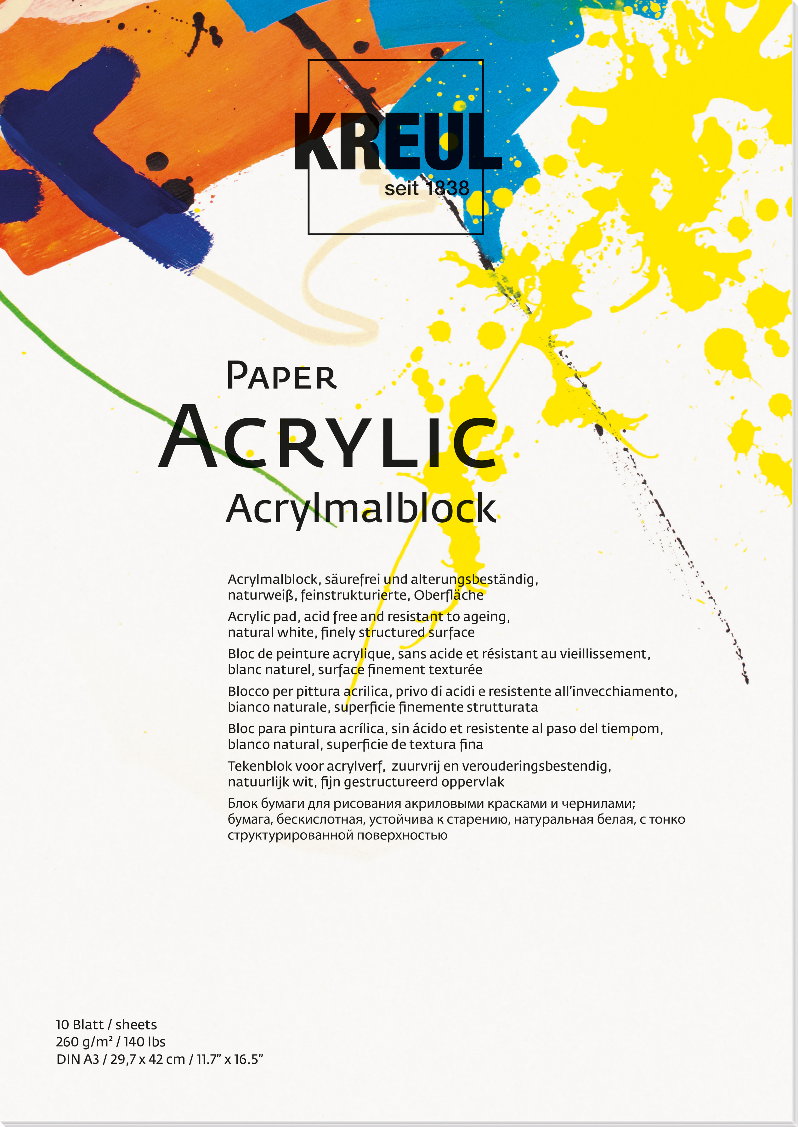 Kreul Paper Acrylic, 10 Blatt, DIN A3 Kreul Paper Acrylic, 10 Blatt, DIN A3