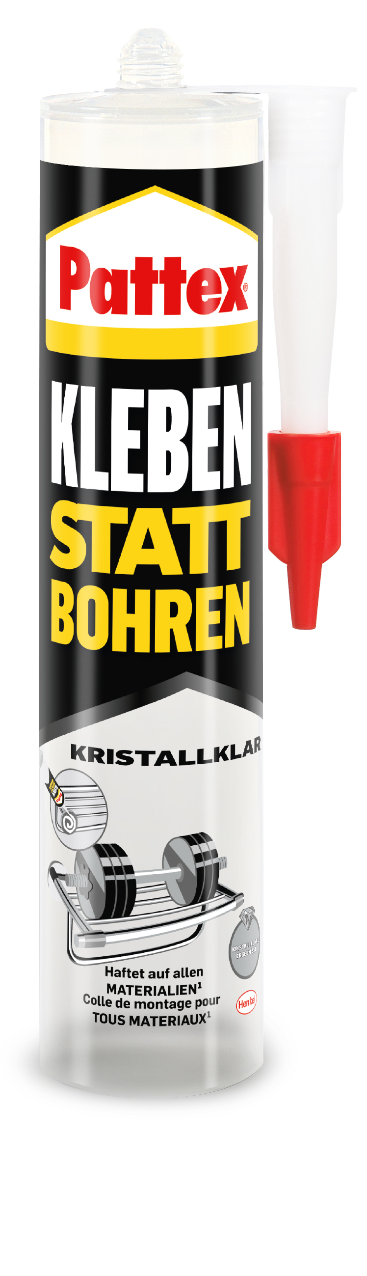 4057278005554 Pattex Kleben statt Bohren Kristallklar Kartusche, 290 g