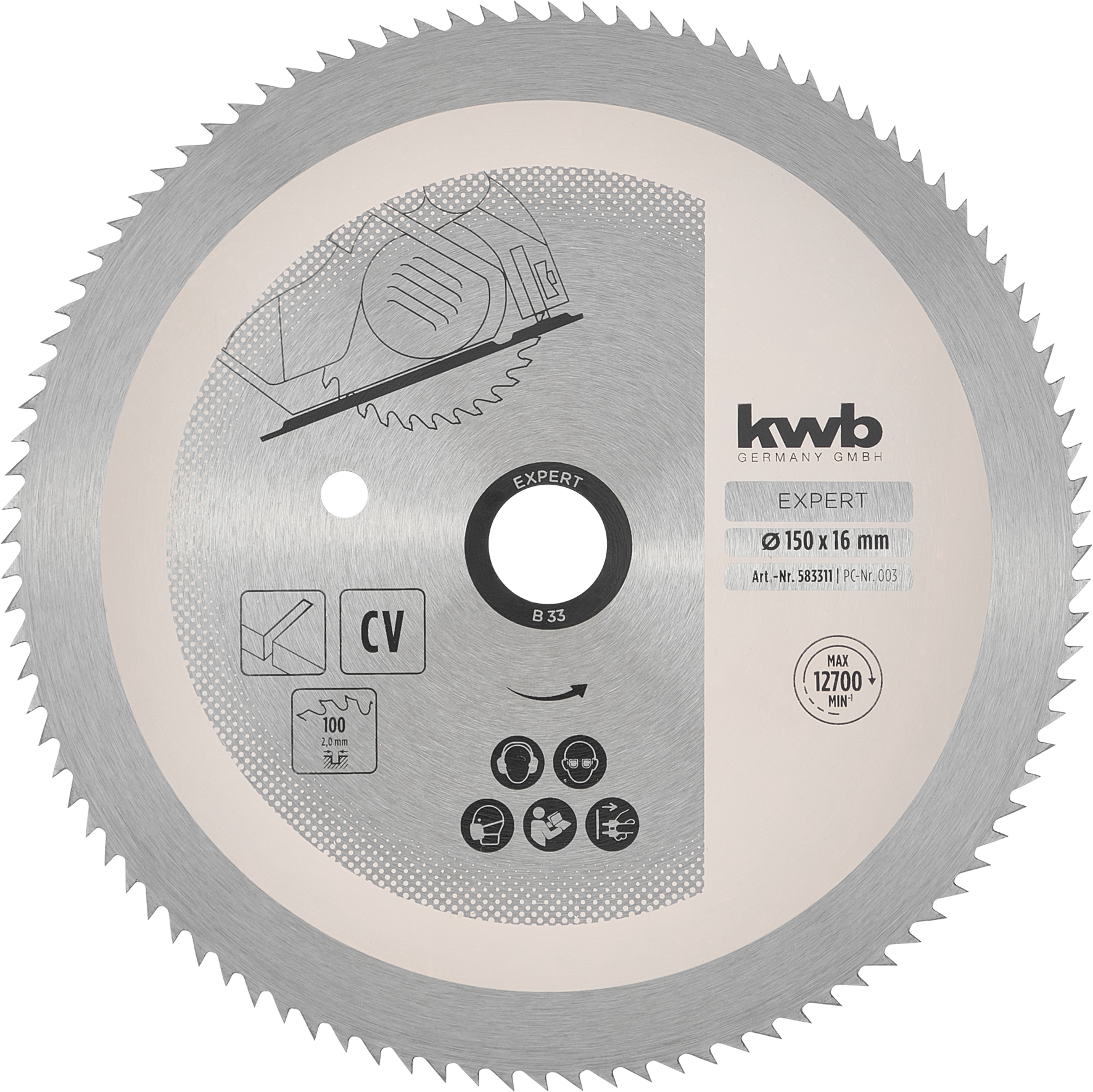Kwb Kreissägeblatt CV, Ø 150 x 16 mm, Z100 Kwb Kreissägeblatt CV, Ø 150 x 16 mm, Z100