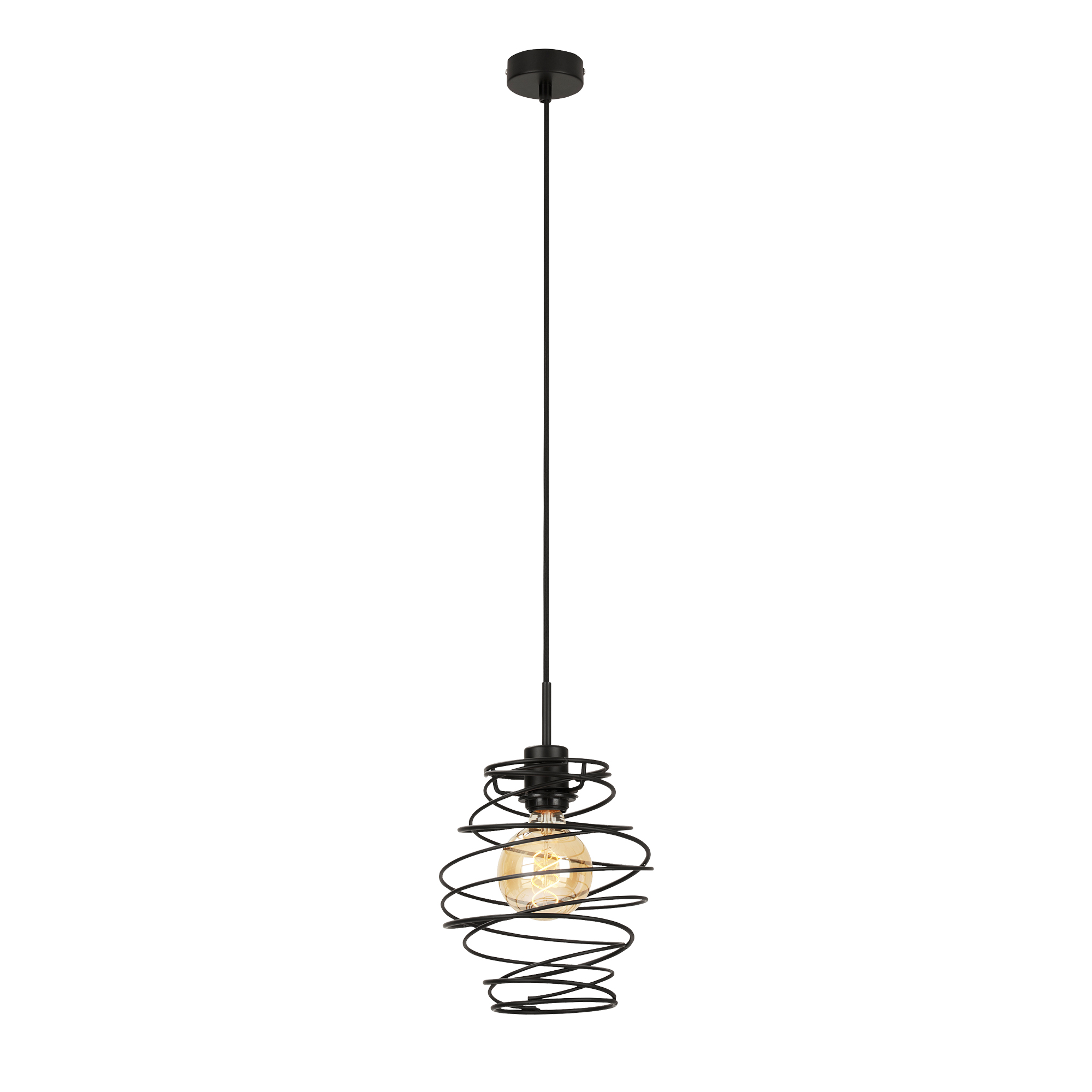 172355-6 BRILONER HÄNGELEUCHTE 1XE27 BLACK STEEL FEDERDESIGN