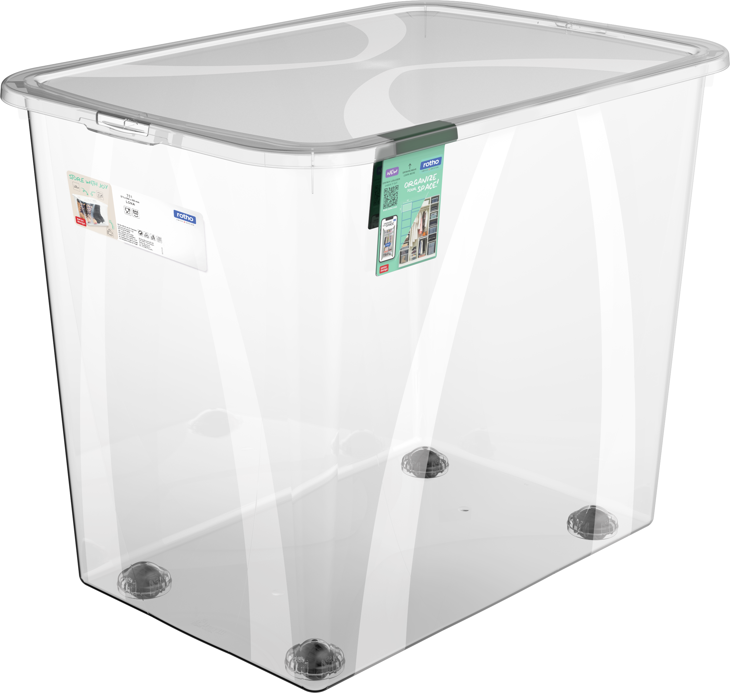 952004 Rotho Box LONA mit Deckel, 70 L