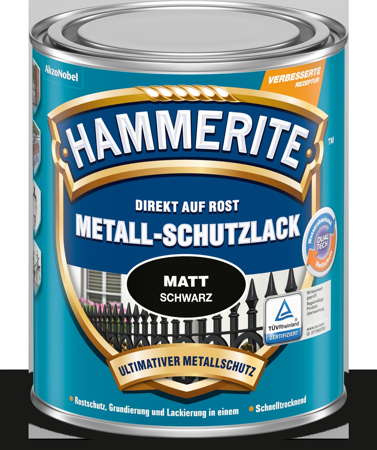 HAMMERITE METALL-LACK MATT SCHWARZ 2,5L