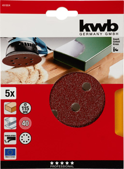 491804-300 Kwb Klett-Haftscheiben, 115 mm, K40