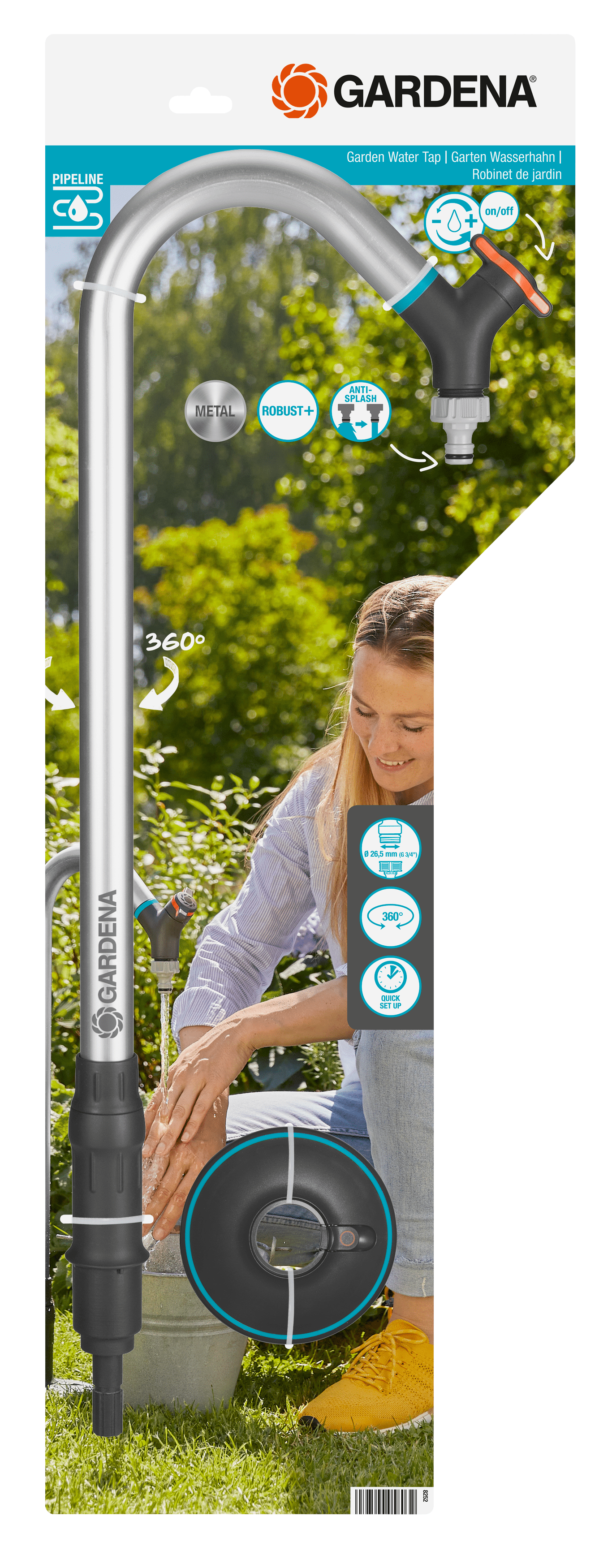 DA-118085 Gardena Sprinklersystem Pipeline Garten-Wasserhahn