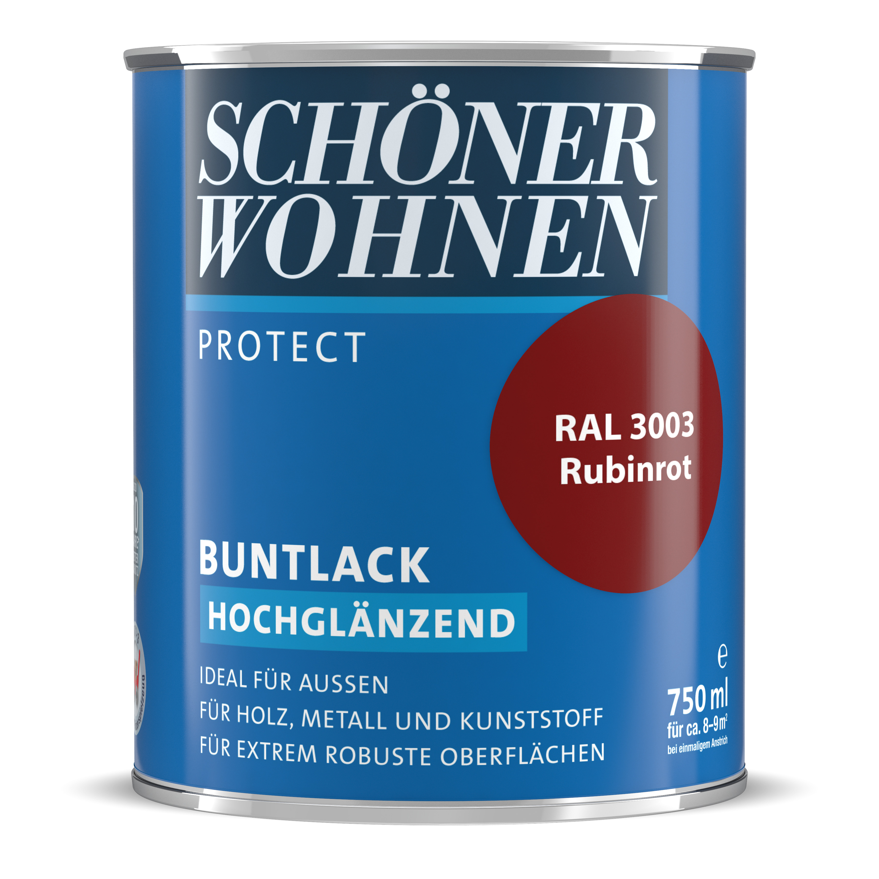 SW_2434-0750-3003 Schöner Wohnen Protect Buntlack, hochglänzend, rubinrot