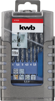 Kwb Metallbohrer-Compact-Box, 1 - 10 mm, 19-tlg.