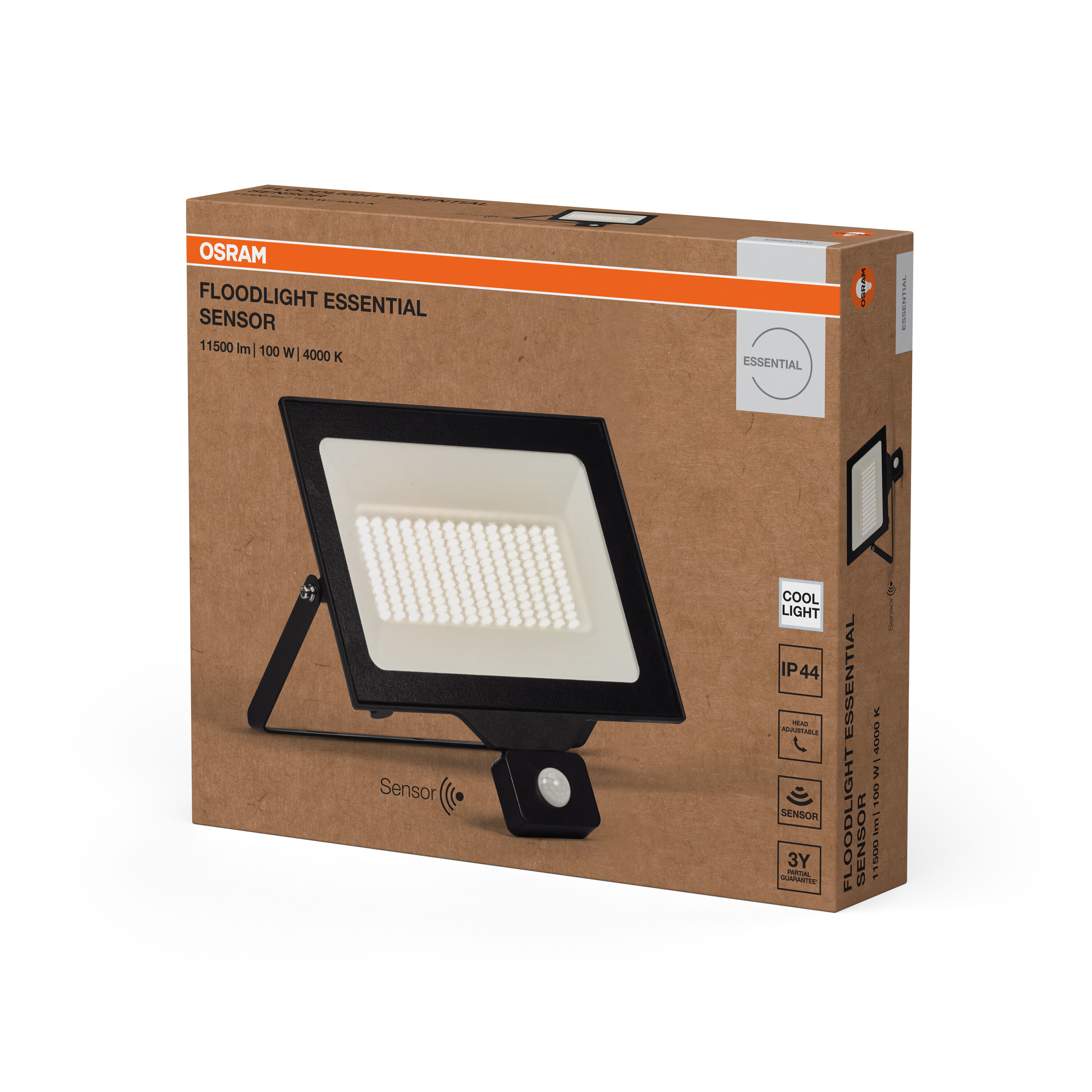 Osram Flutlicht Essential, Sensor, 100W, schwarz