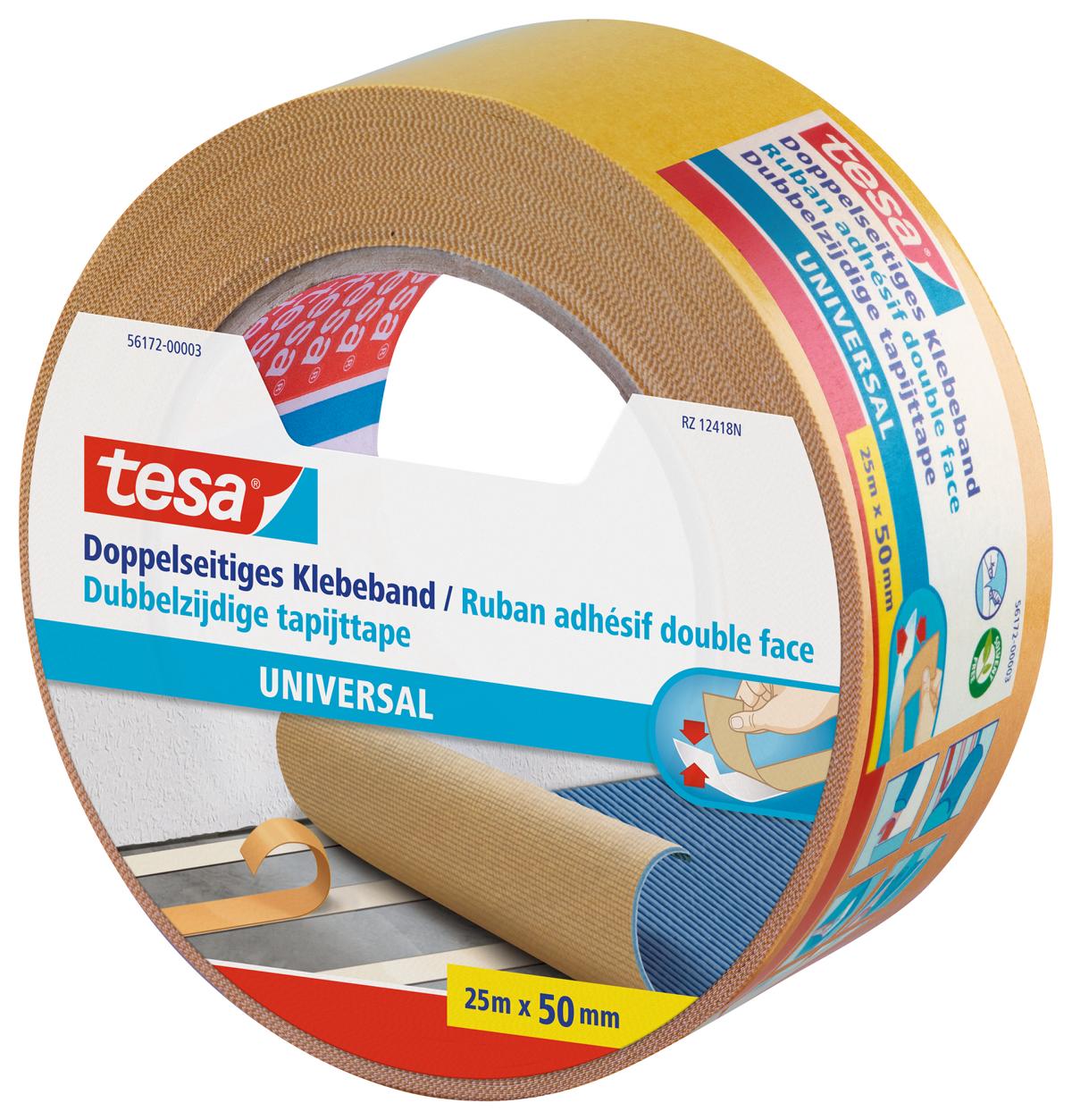 tesa_Floorlaying_Universal_561720000311_LI406_right_pa tesa Doppelseitiges Klebeband, universal, 25 m