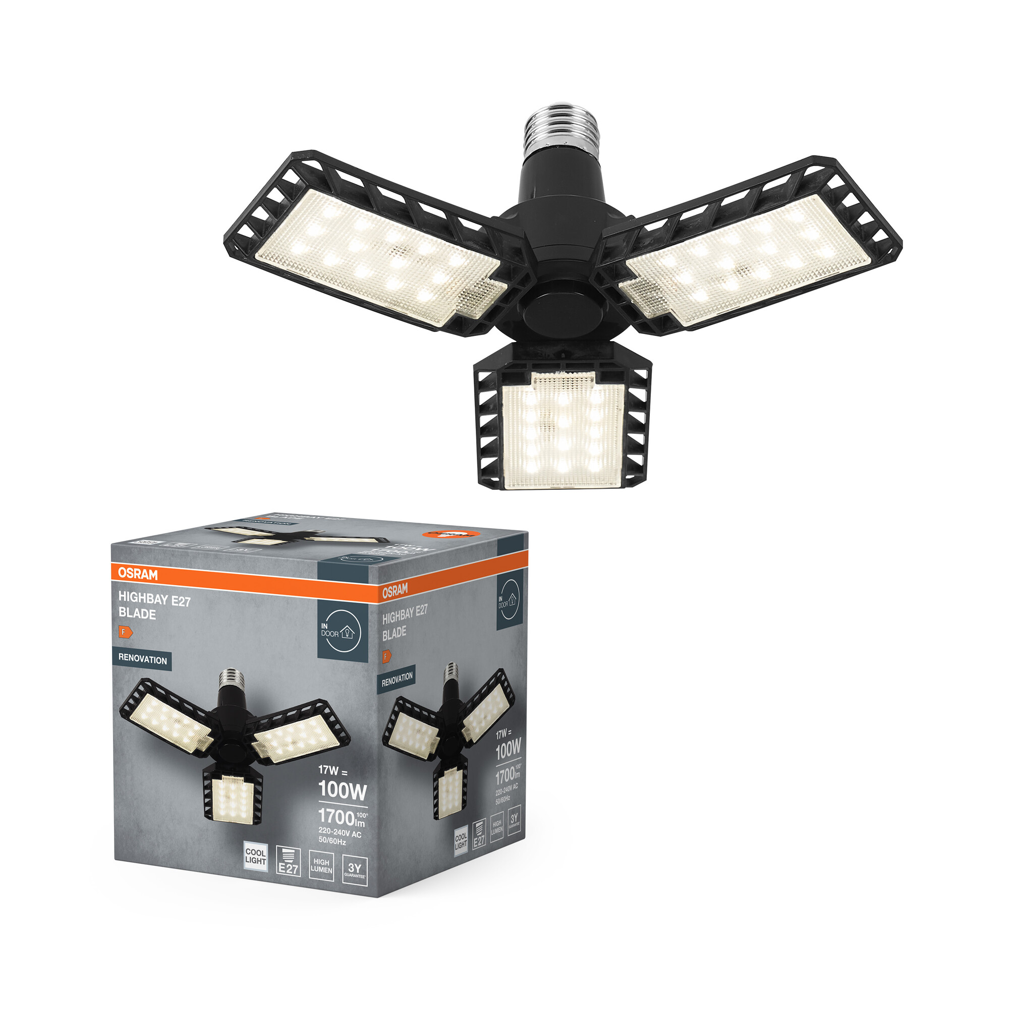Osram Highbay Blade Deckenlampe mit Flügeln, E27, 17W