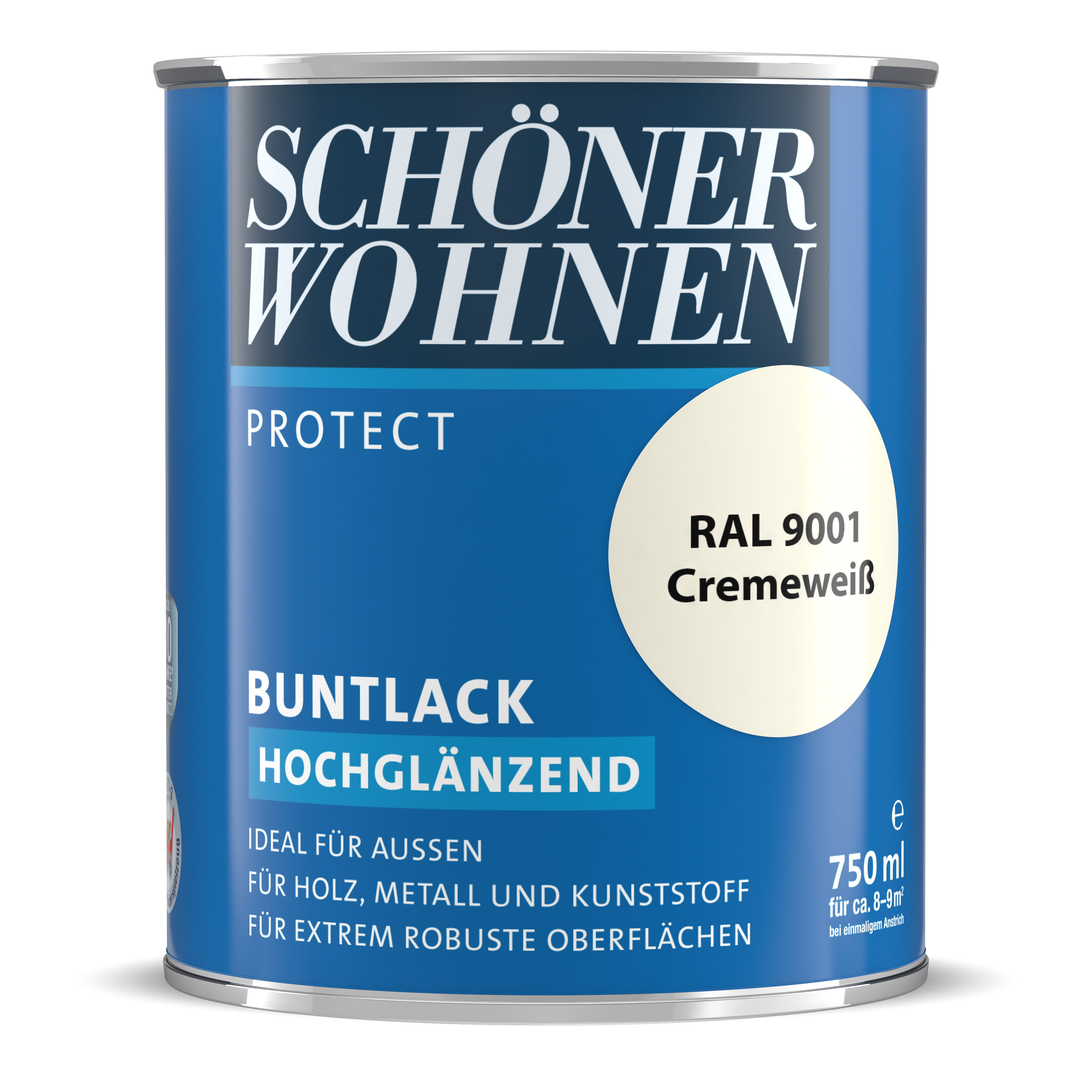 SW_2434-0750-9001 Schöner Wohnen Protect Buntlack, hochglänzend, cremeweiß