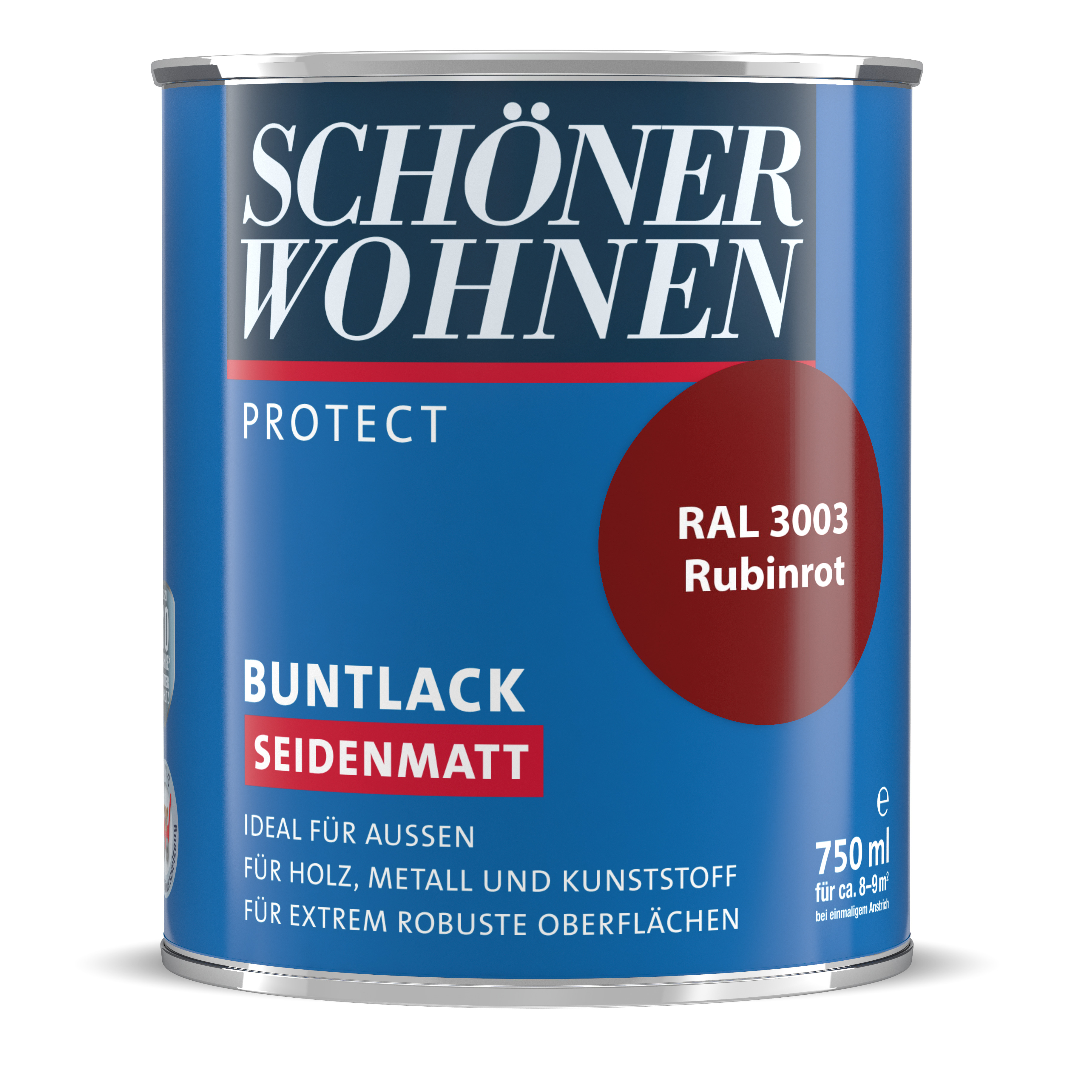 SW_2435-0750-3003 Schöner Wohnen Protect Buntlack, seidenmatt, rubinrot