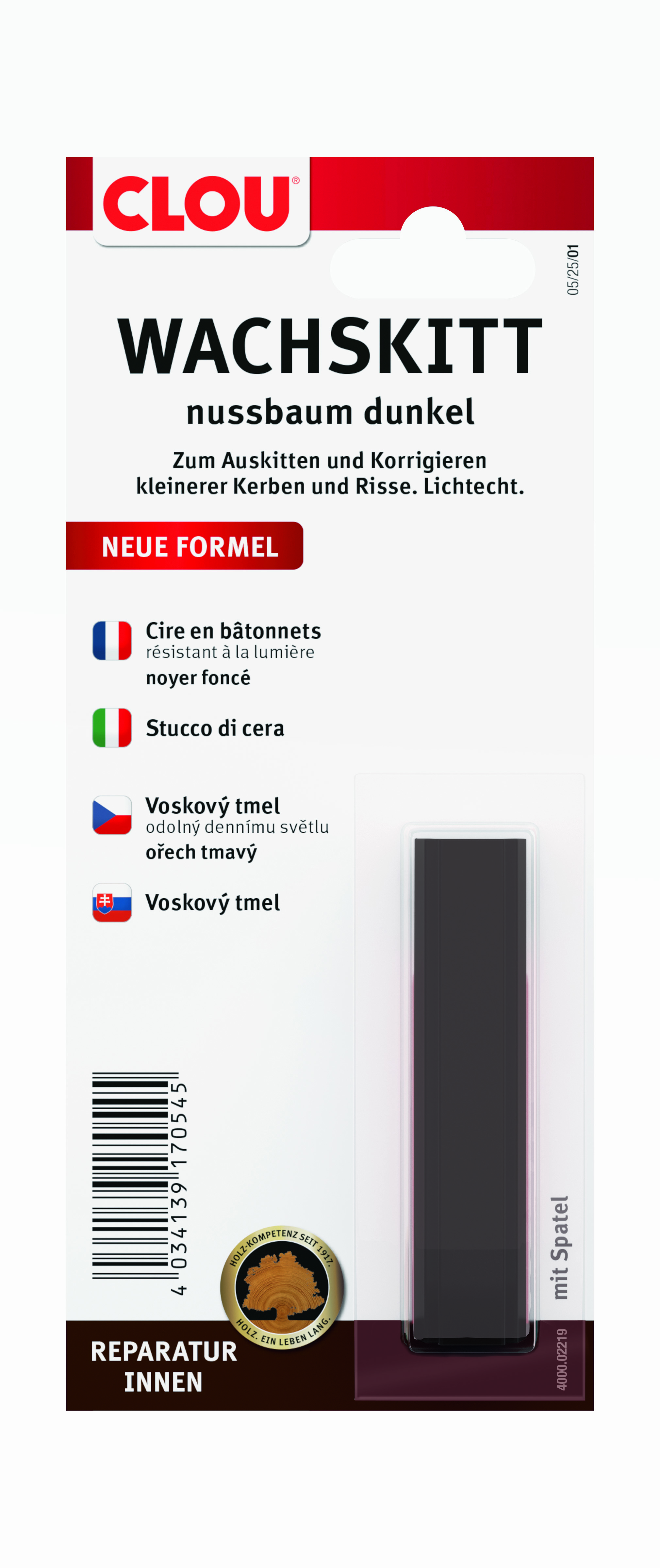 Clou Wachskitt, Nussbaum Dunkel