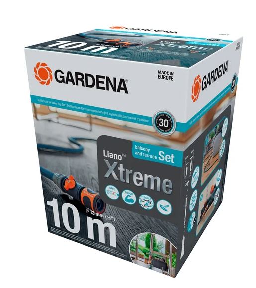 Gardena Textilschlauch Liano™ Xtreme 1/2", 10 m Set + Indoor-Adapter