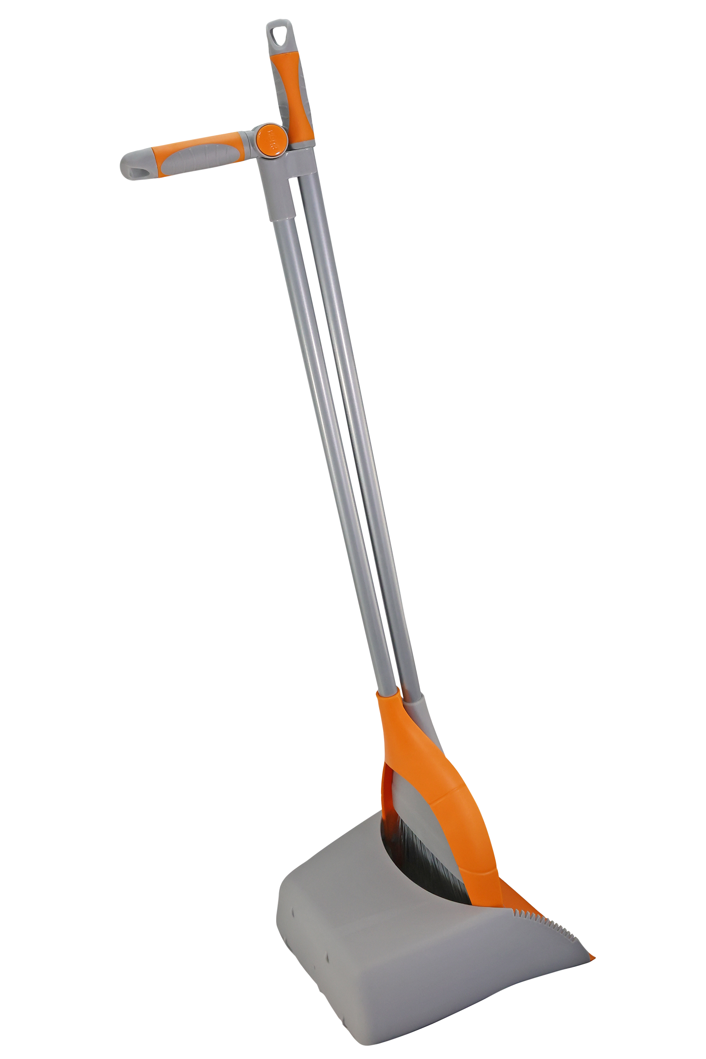 Bürstenmann Ständer-Kehrgarnitur, Kunststoff, Grau-Orange (H 90 x B 25,5 cm)