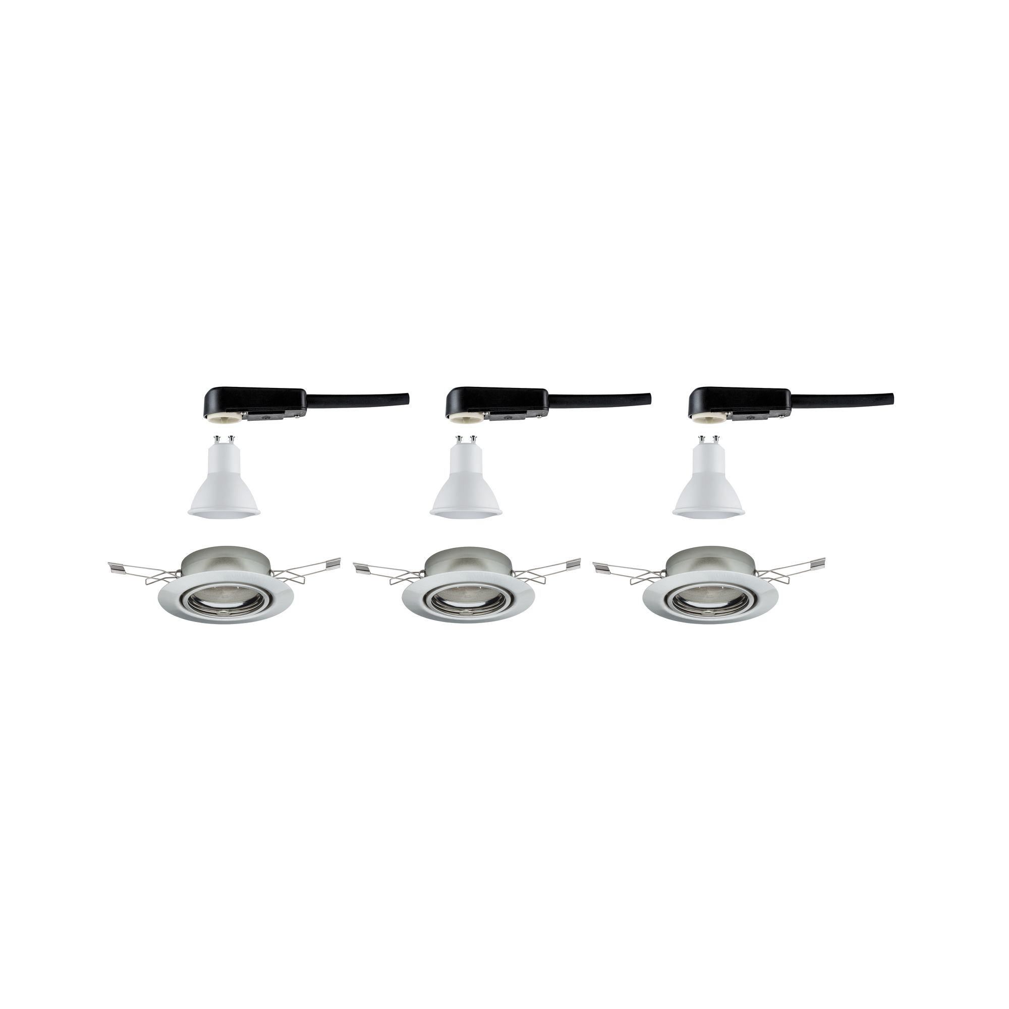 132870-4 PAULMANN EINBAULEUCHTE 3X5W GU10 SCHWENKBAR RUND EISEN/METALL