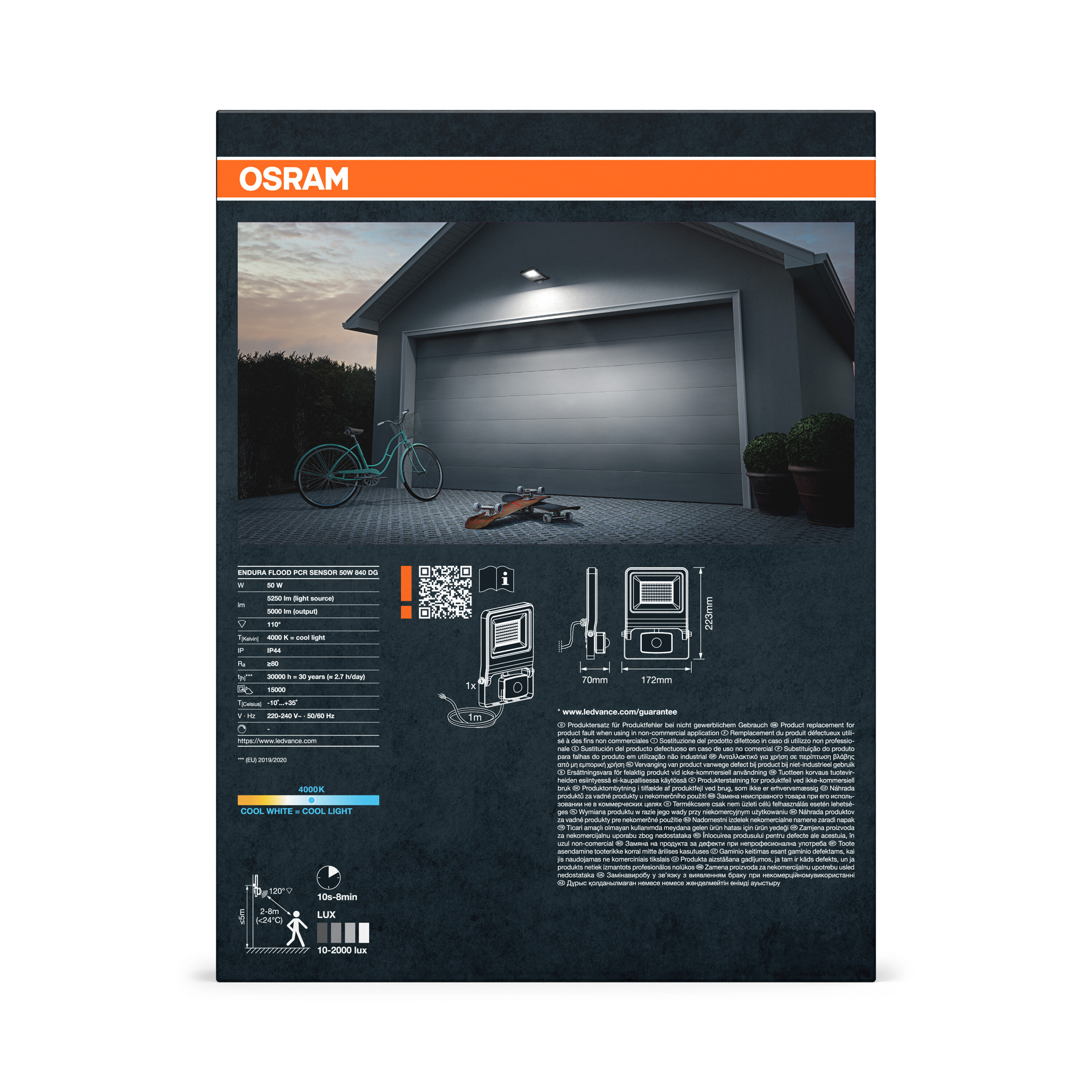 Osram LED Fluter mit Sensor, 10W, Kaltweiß